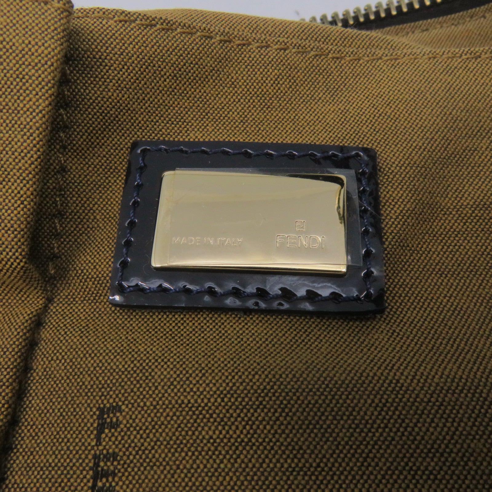 FENDI 帆布Vintage Tote Bag金扣手挽袋啡色