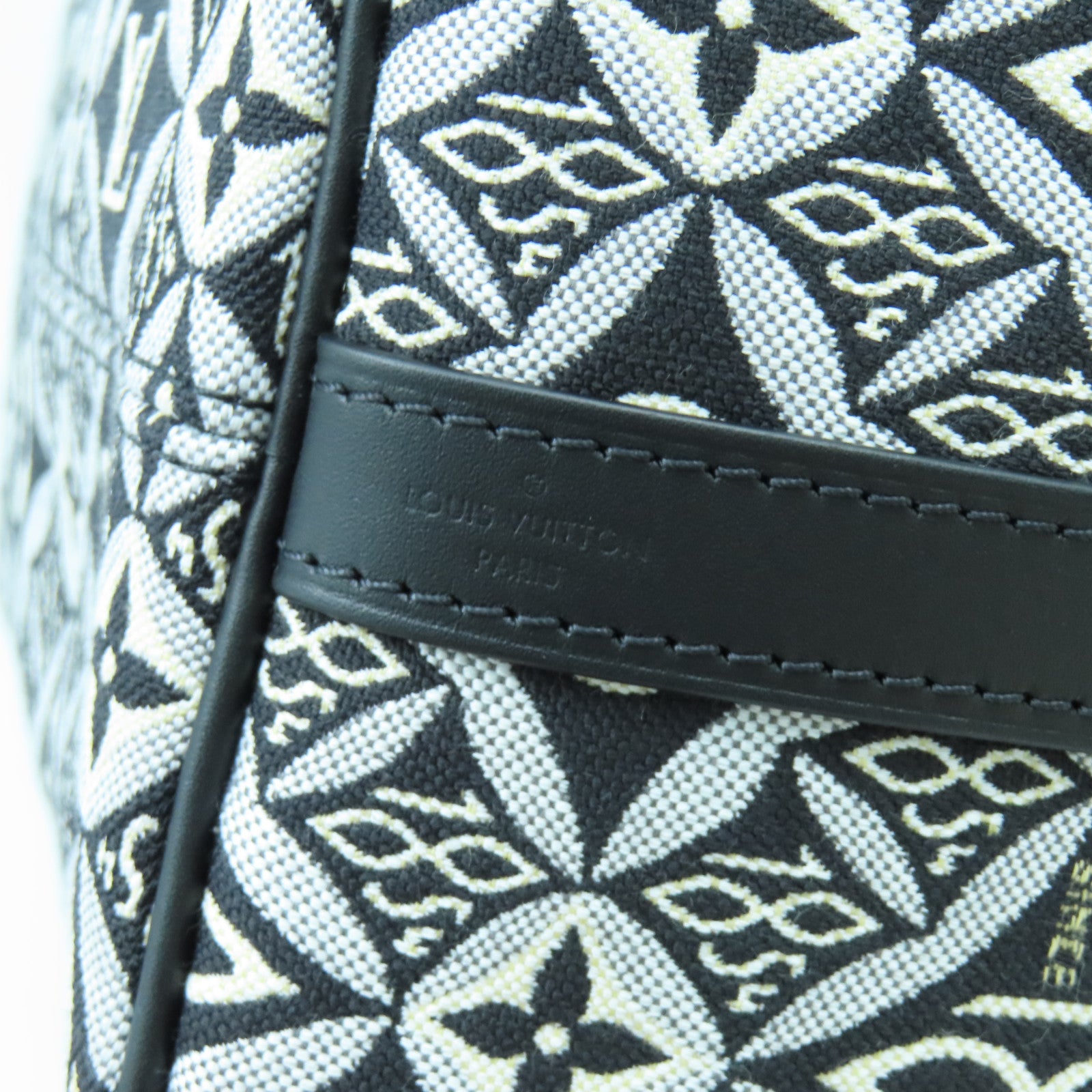 LOUIS VUITTON 【激減優惠】Monogram Jacquard Since 1854 Speedy Bandouliere 25金扣手挽肩背兩用袋黑色/白色