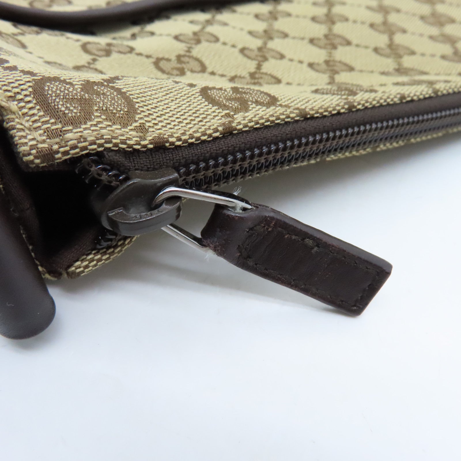 GUCCI 【激減優惠】帆布Cross Carry Bag銀扣肩背袋棕色