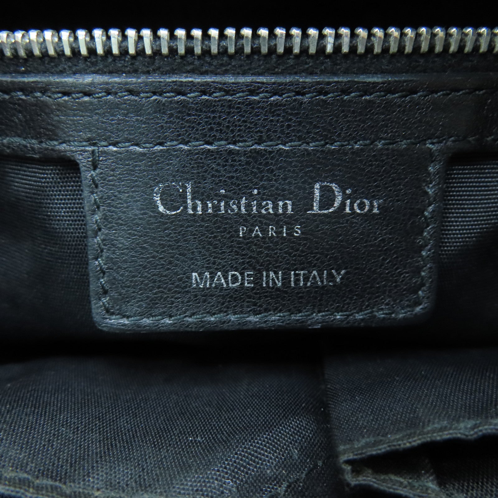 Dior 羊皮皮革2 Way Shoulder銀扣手挽肩背兩用袋黑色