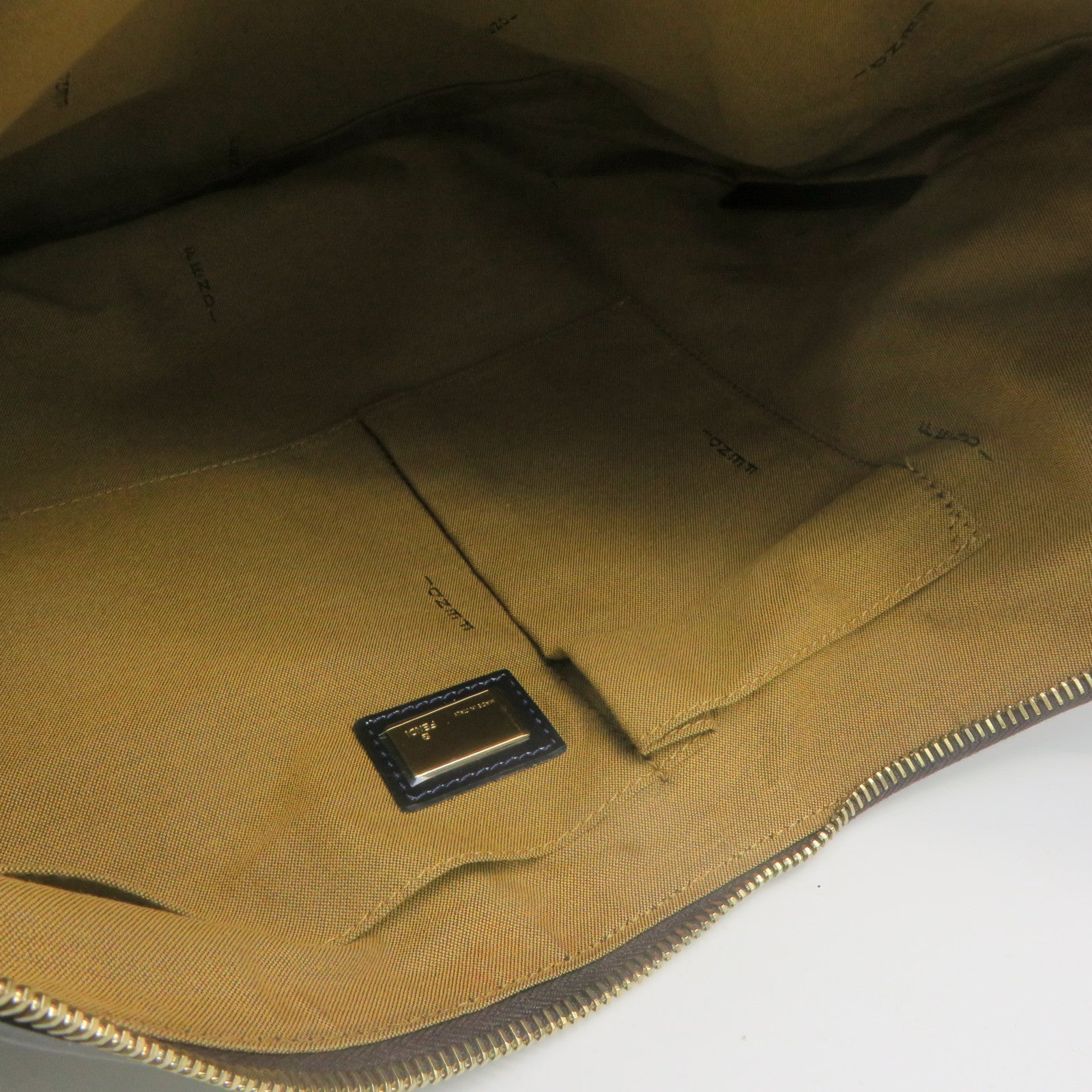 FENDI 帆布Vintage Tote Bag金扣手挽袋啡色