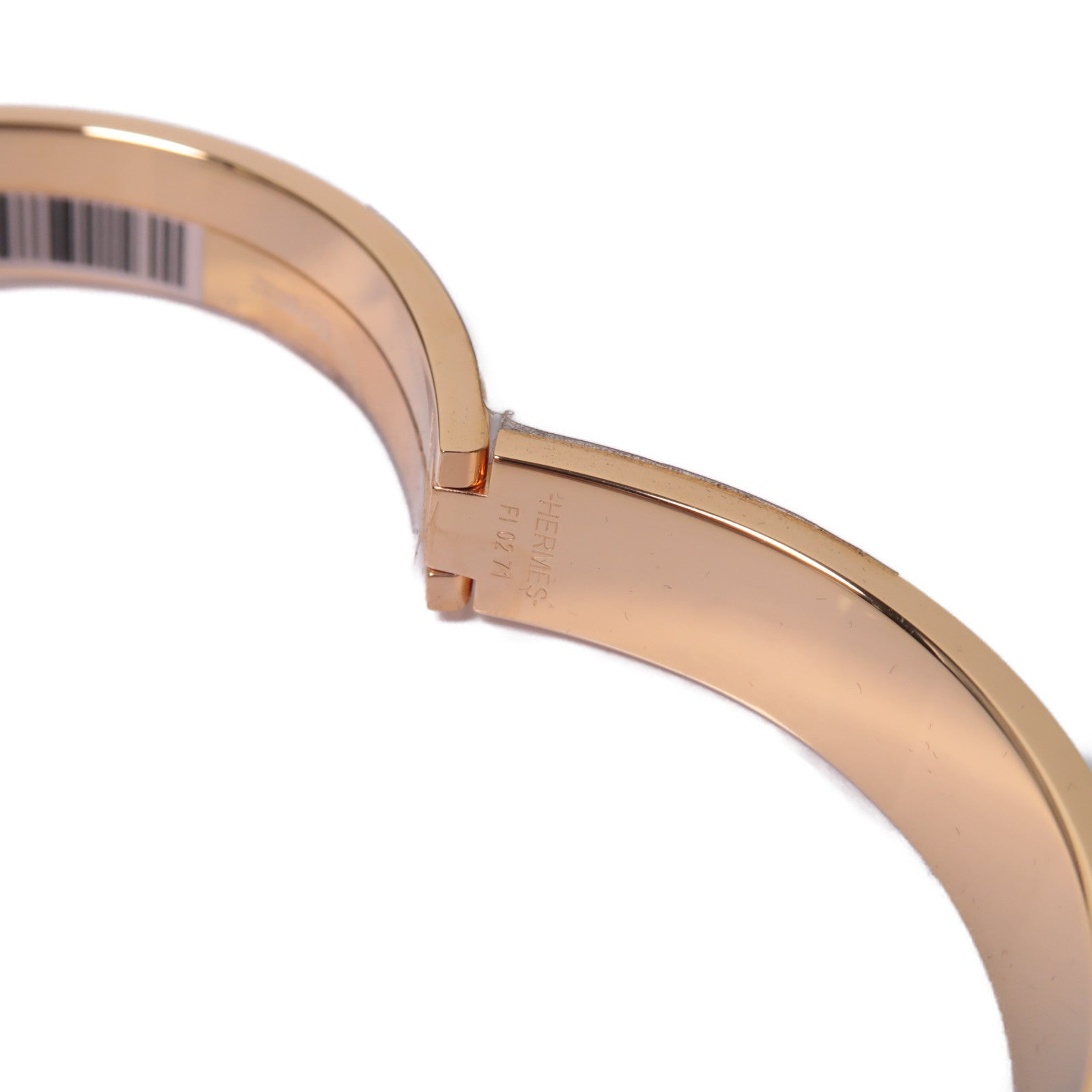 HERMES 金屬Clic-Clac H Bracelet手鐲金色/米色