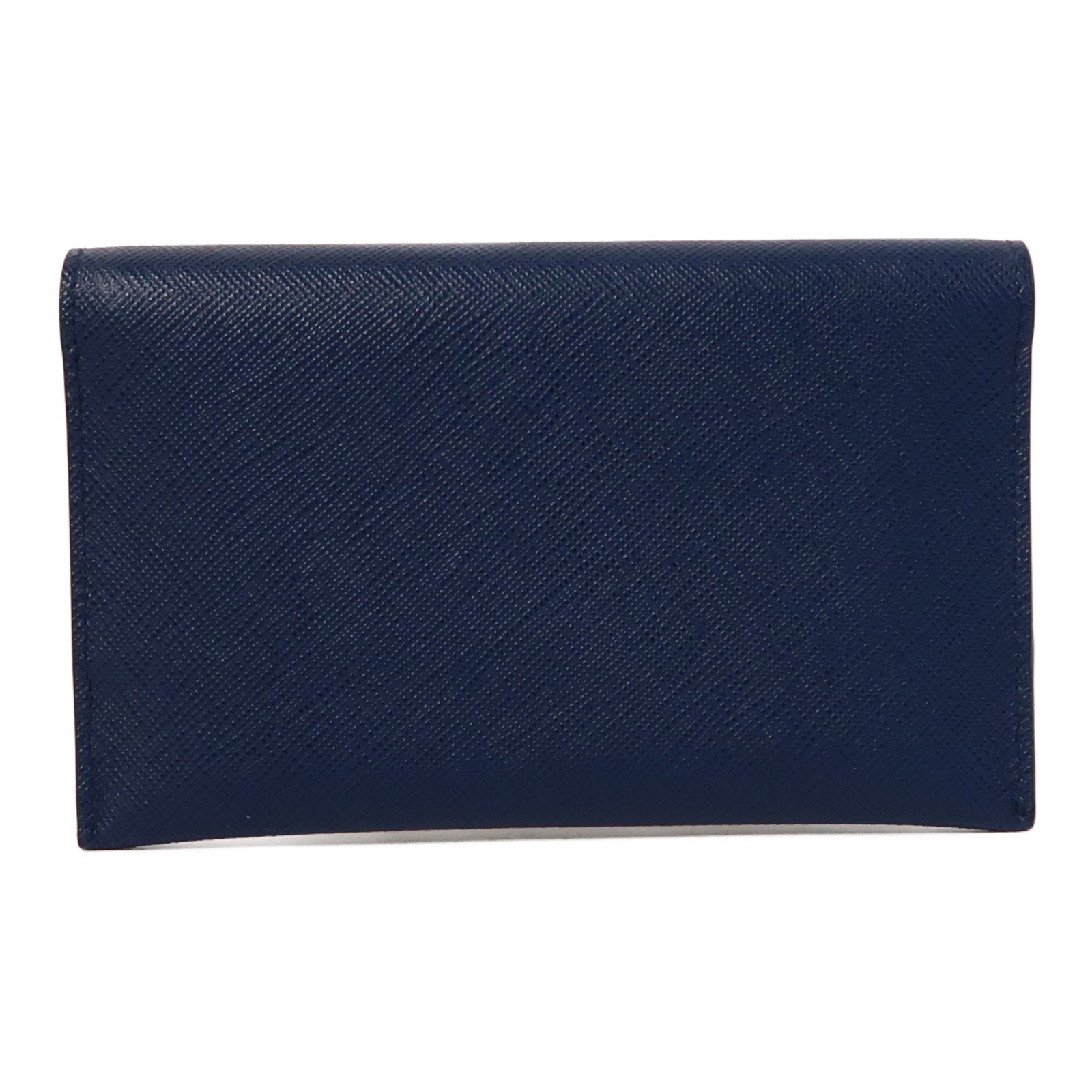 PRADA 牛皮皮革Card Case金扣卡片套藍色