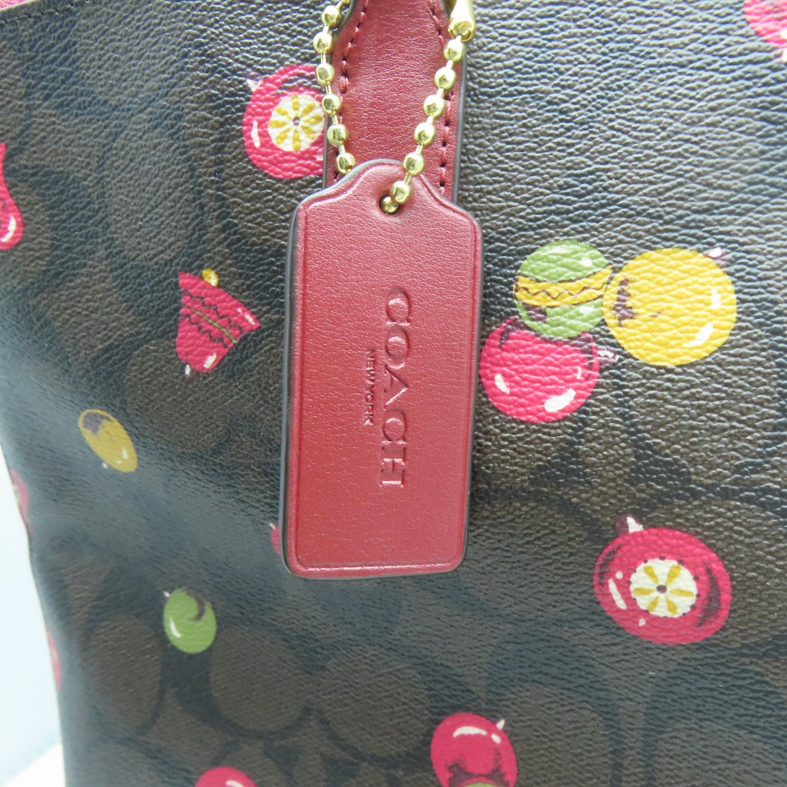 COACH 塗層帆布Shoulder Bag金扣肩背袋啡色