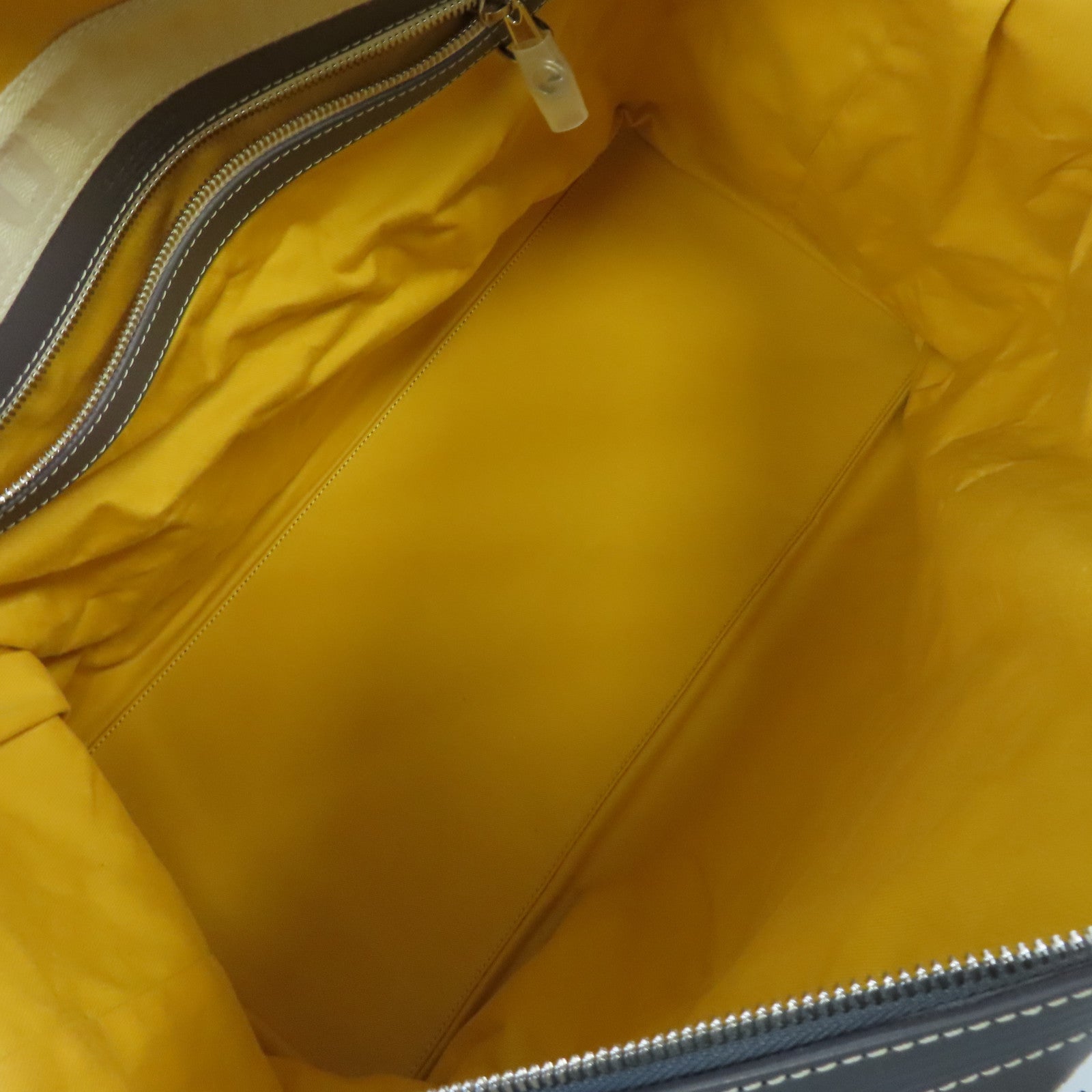 GOYARD 塗層帆布Bowling 45 Boston Bag銀扣波士頓包灰色/黃色