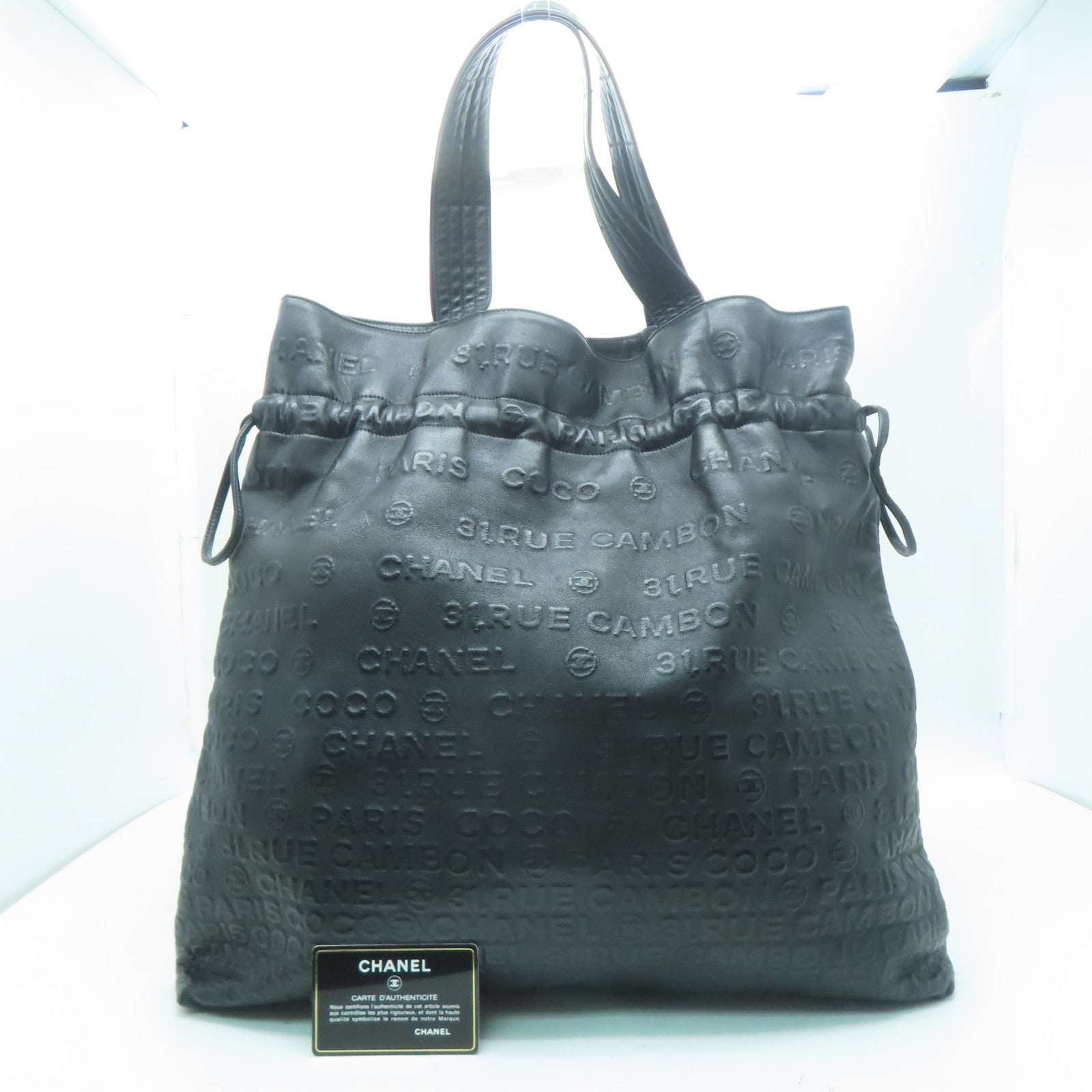 CHANEL 牛皮皮革Shoulder Bag銀扣肩背袋黑色