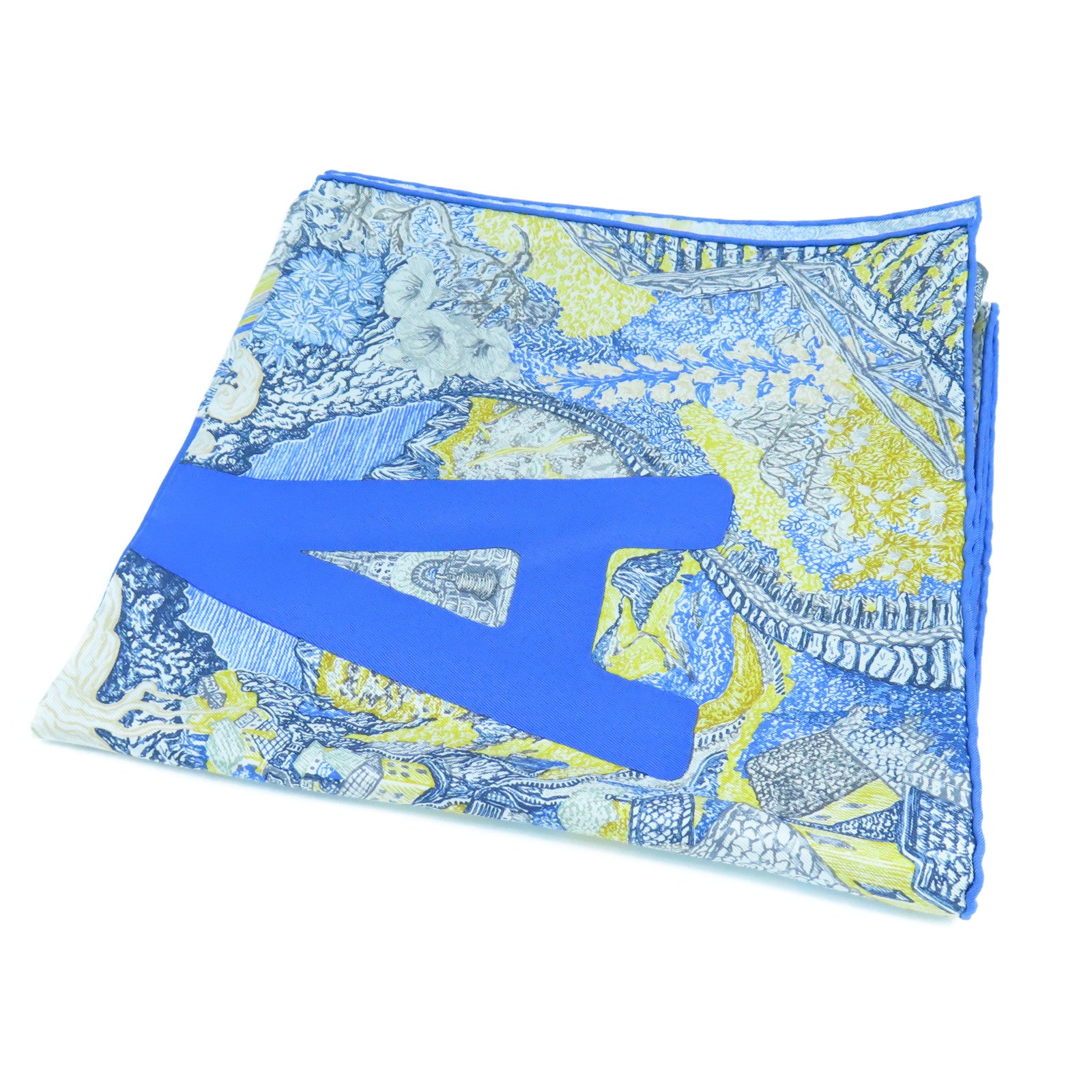 HERMES 【激減優惠】絲質Scarf絲巾藍色