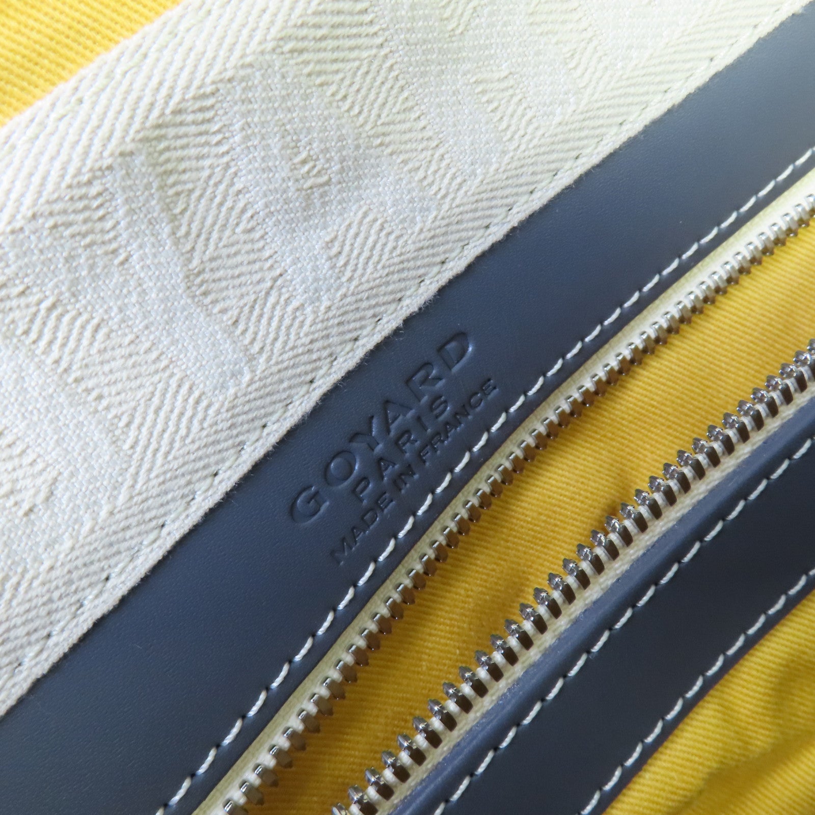 GOYARD 塗層帆布Bowling 45 Boston Bag銀扣波士頓包灰色/黃色