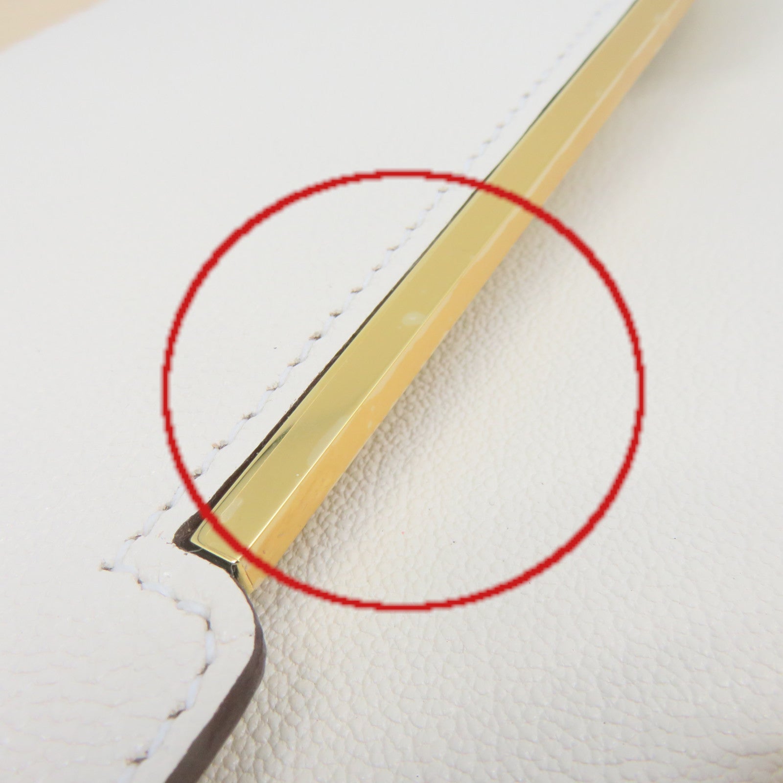 HERMES Chevre皮革Geta Shoulder Bag金扣肩背袋Nata奶油白色