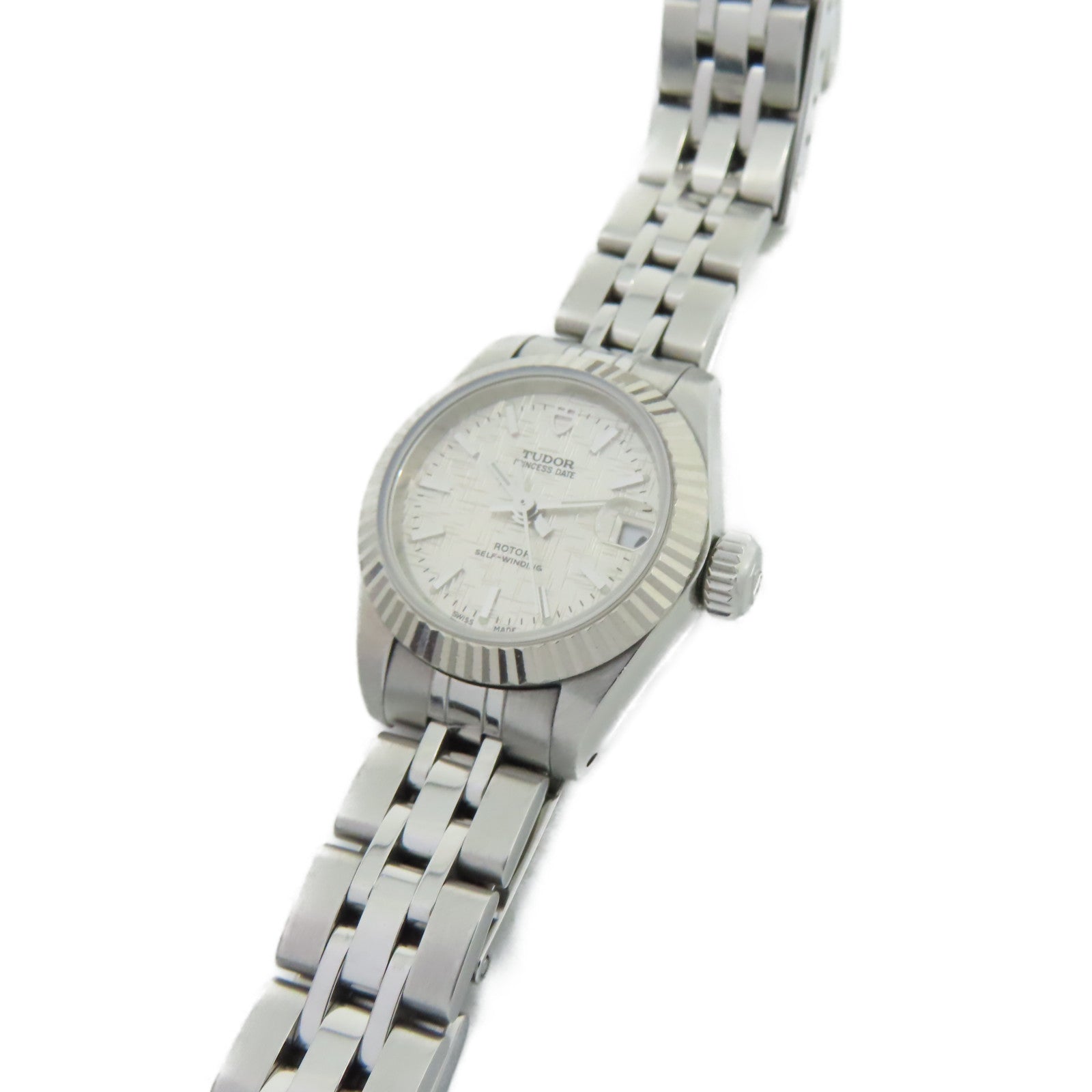 TUDOR 18K白金/不鏽鋼Princeess Date手錶自動機芯珍珠色