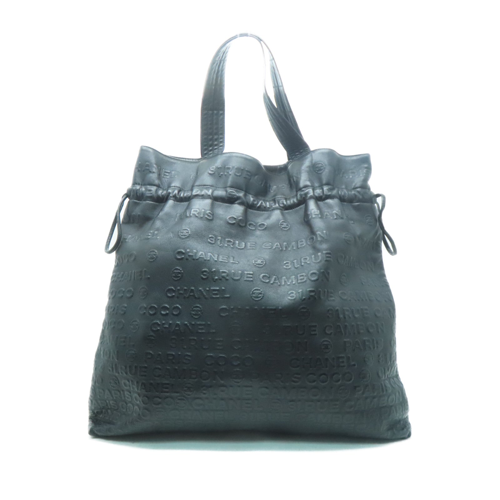 CHANEL 牛皮皮革Shoulder Bag銀扣肩背袋黑色