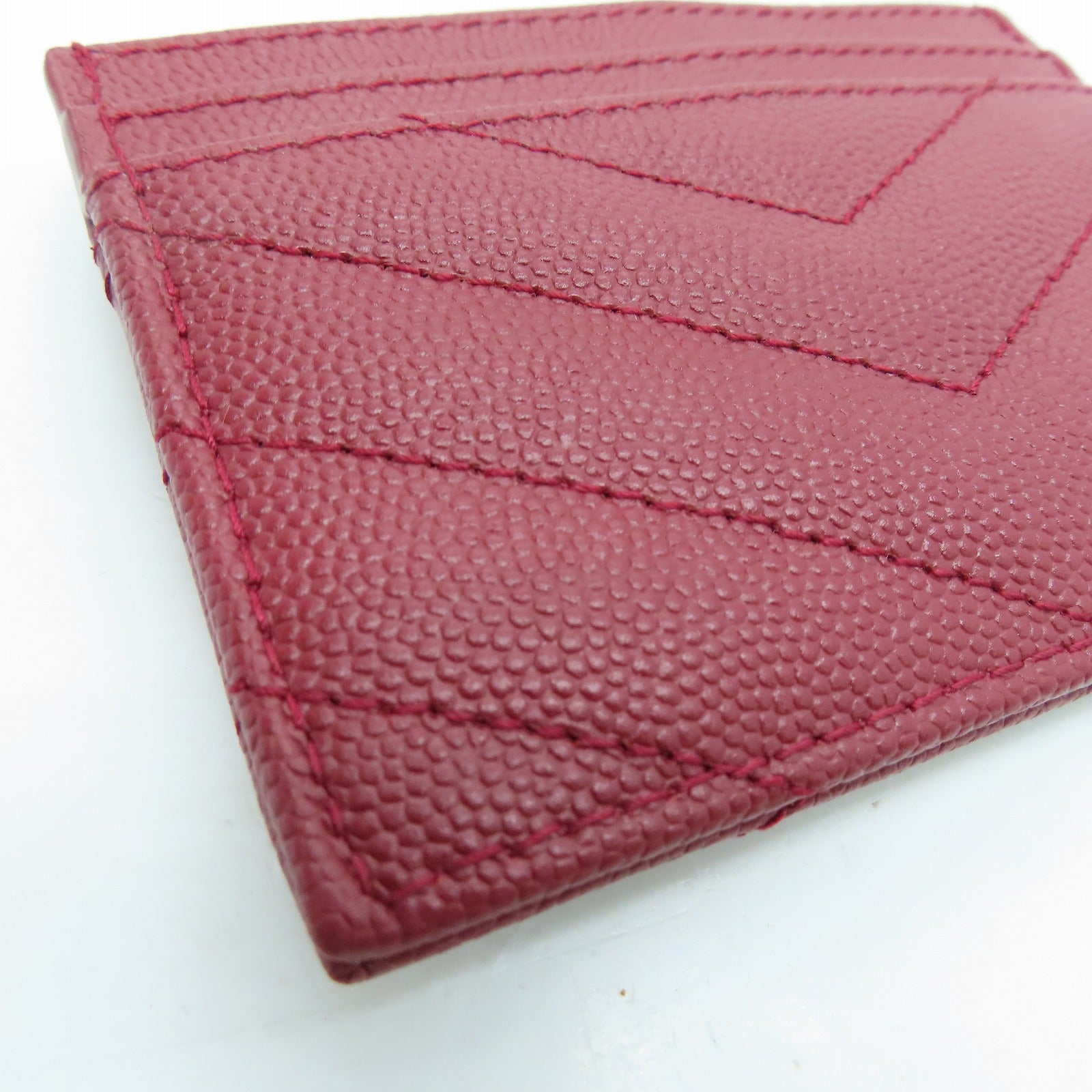 SAINT LAURENT 牛皮皮革Card Case金扣卡片套紅色