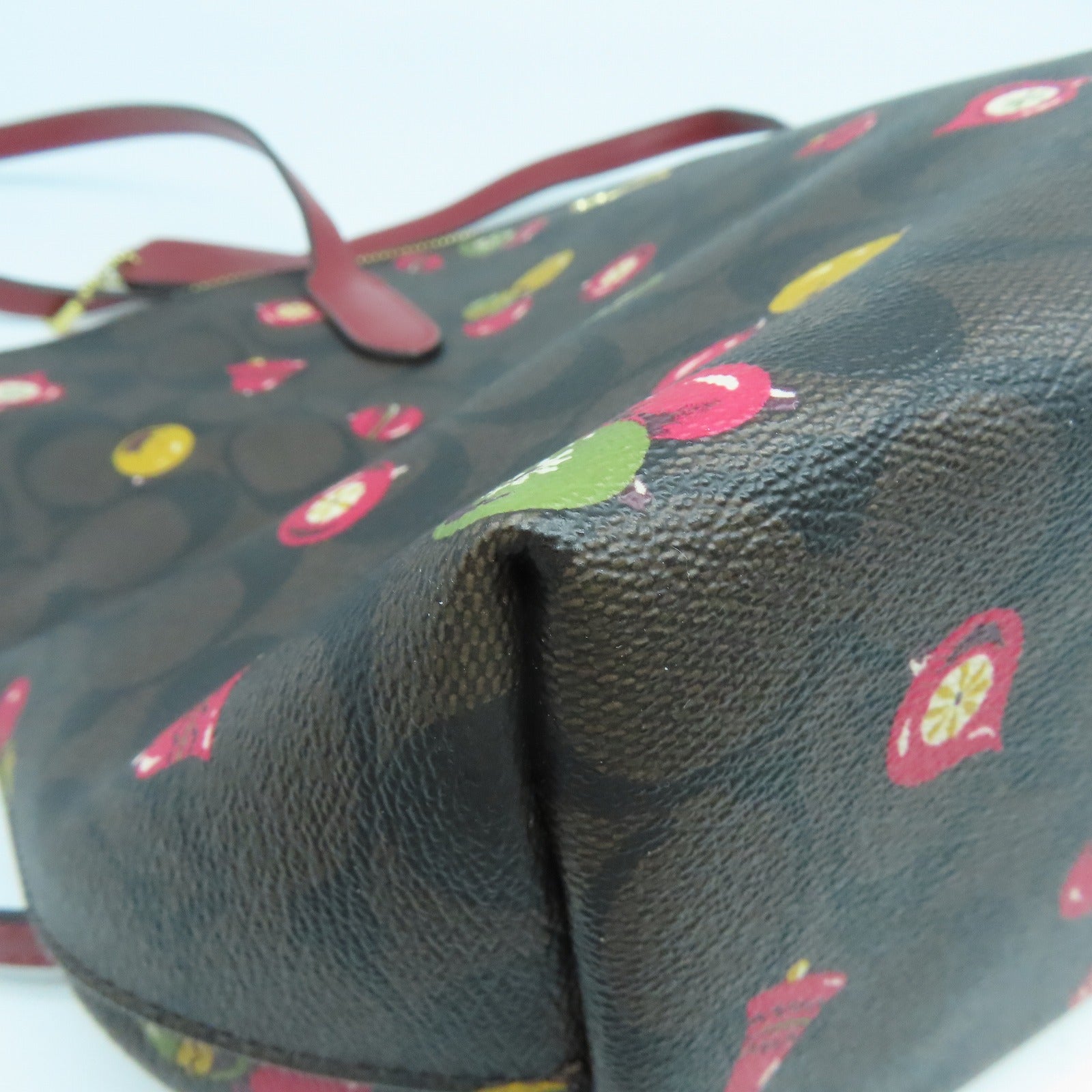 COACH 塗層帆布Shoulder Bag金扣肩背袋啡色