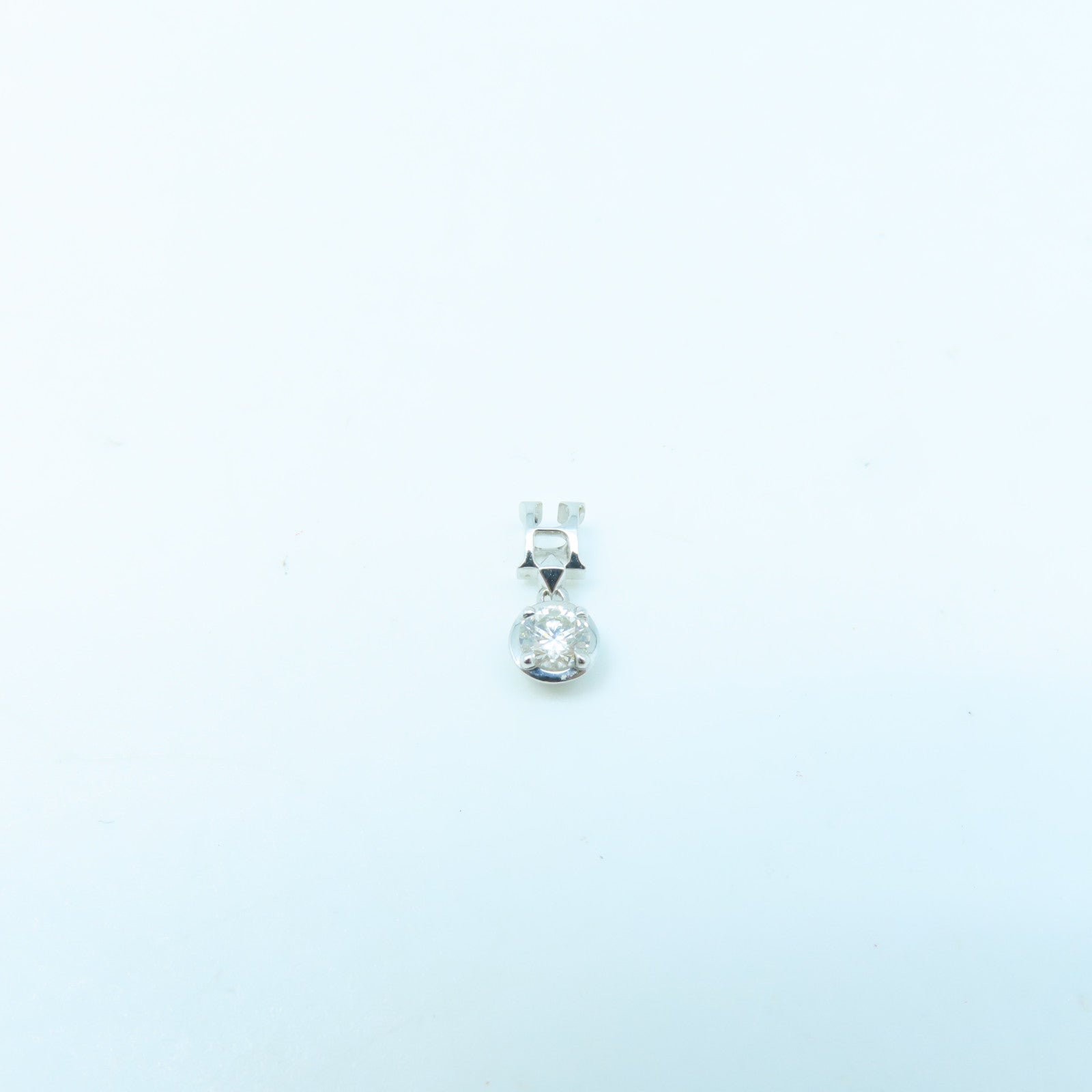 JEWELRY 18K White Gold Diamond Pendant Top 0.22ct Diamond Pendant