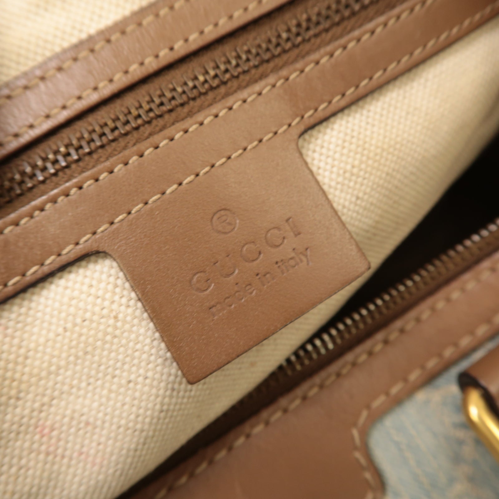 GUCCI 牛仔布2way Shoulder Bag金扣手挽肩背兩用袋淺藍色