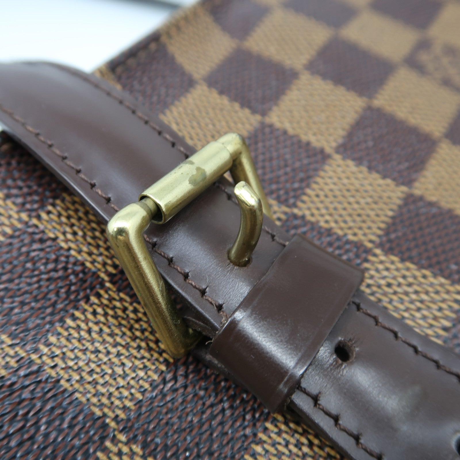 LOUIS VUITTON Damier Ebene Chelsea金扣肩背袋啡色