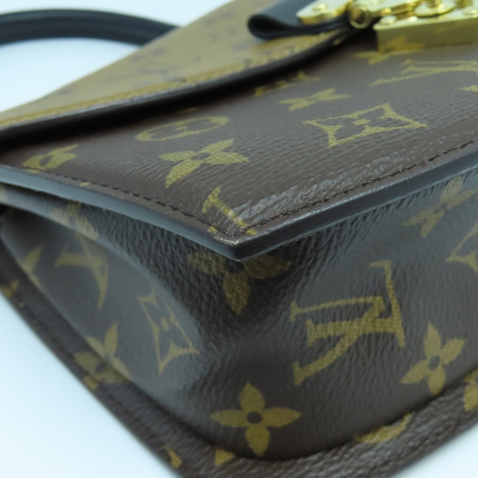 LOUIS VUITTON Monogram Tilsitt金扣手挽肩背兩用袋啡色/黑色