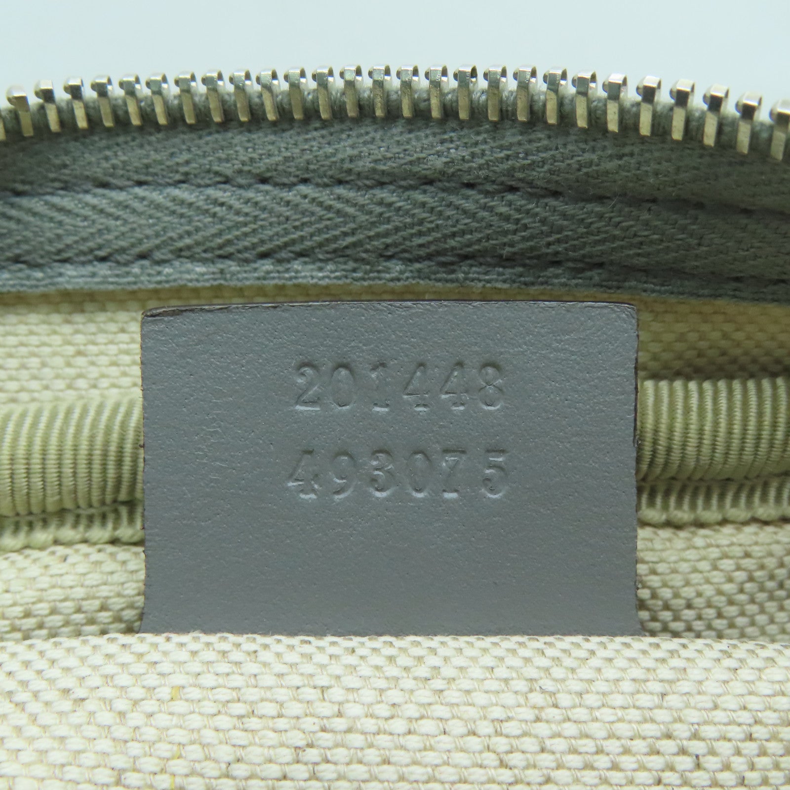 GUCCI 塗層帆布Shoulder Bag銀扣肩背袋灰色