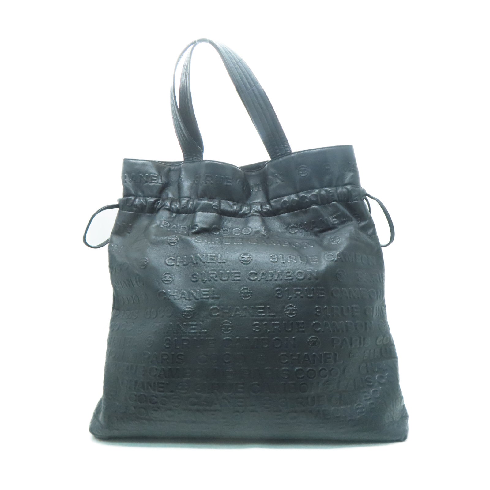CHANEL 牛皮皮革Shoulder Bag銀扣肩背袋黑色