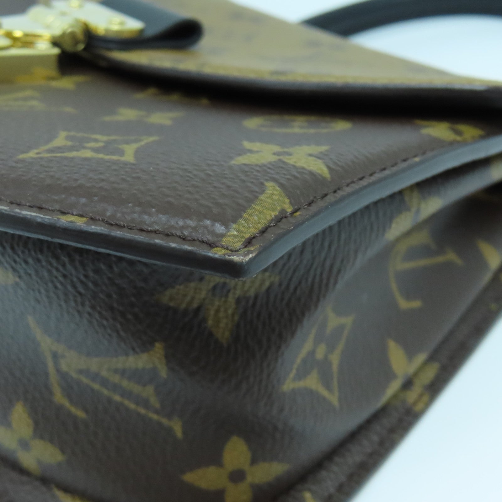 LOUIS VUITTON Monogram Tilsitt金扣手挽肩背兩用袋啡色/黑色