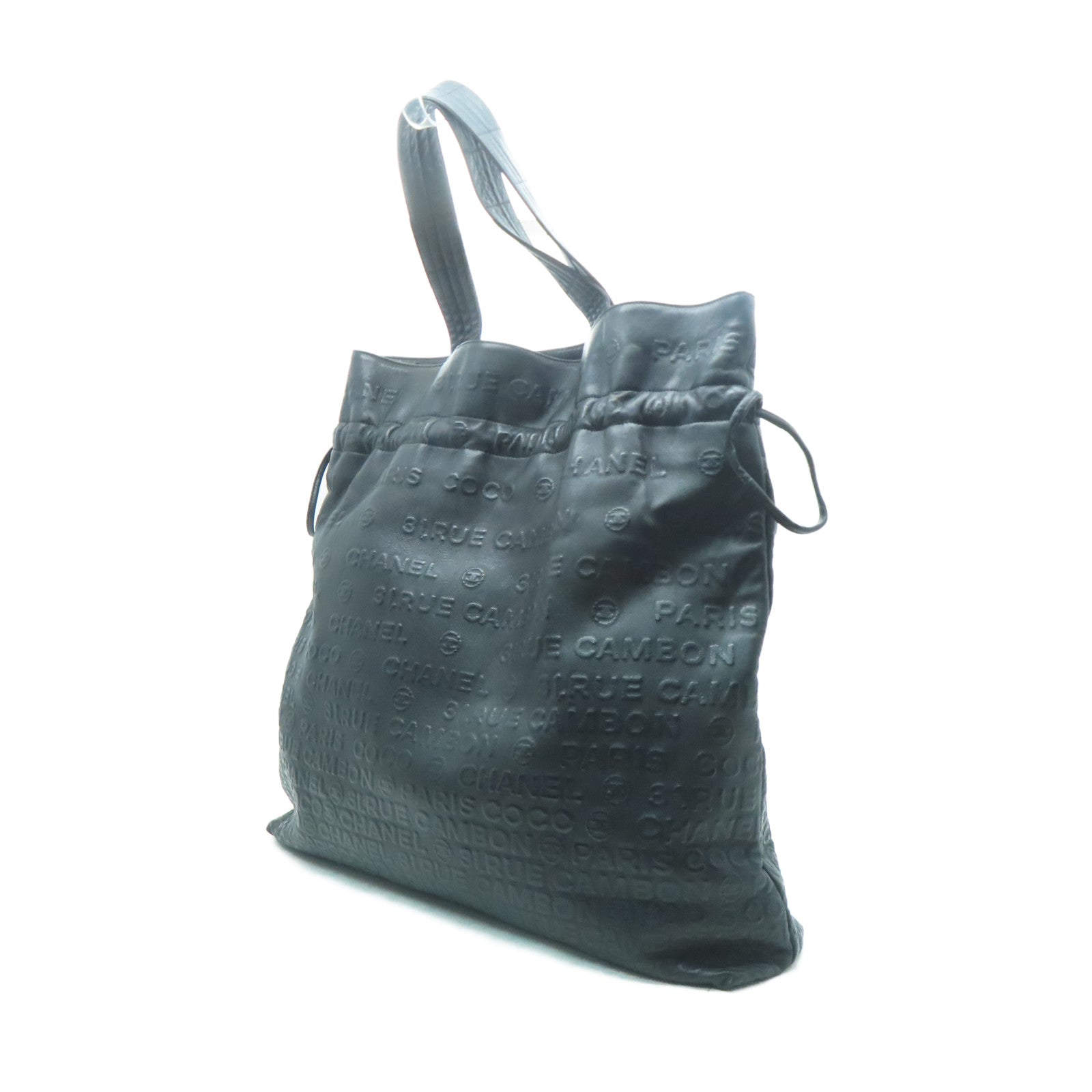 CHANEL 牛皮皮革Shoulder Bag銀扣肩背袋黑色