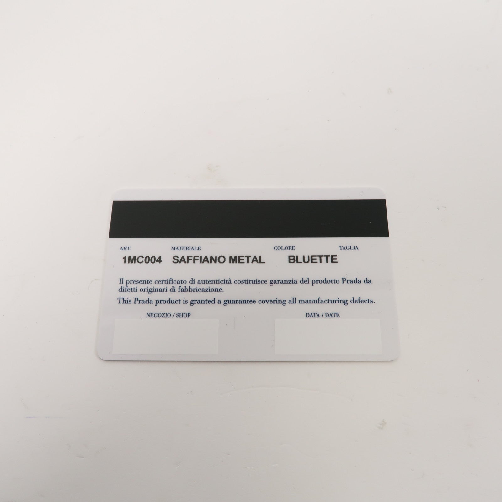 PRADA 牛皮皮革Card Case金扣卡片套藍色