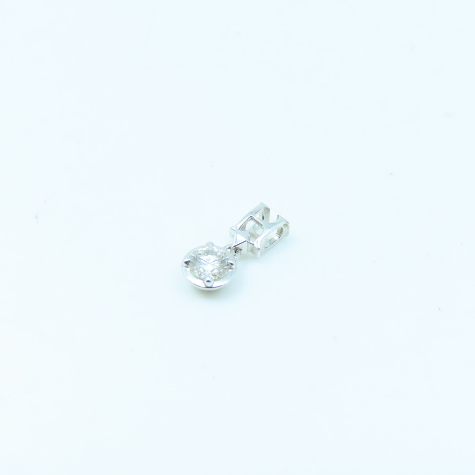 JEWELRY 18K White Gold Diamond Pendant Top 0.22ct Diamond Pendant