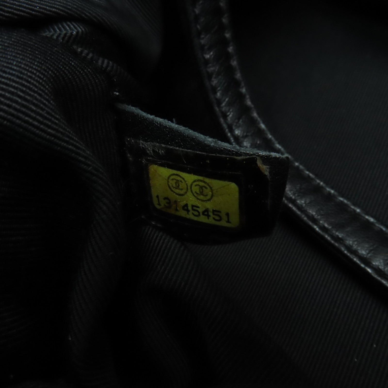 CHANEL 菱格牛皮皮革Chain Shoulder Bag銀扣鏈帶肩背袋黒色