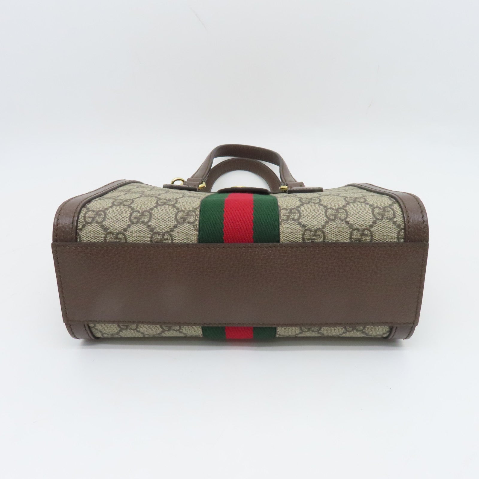 GUCCI 【激減優惠】塗層帆布Ophidia GG金扣手挽肩背兩用袋棕色