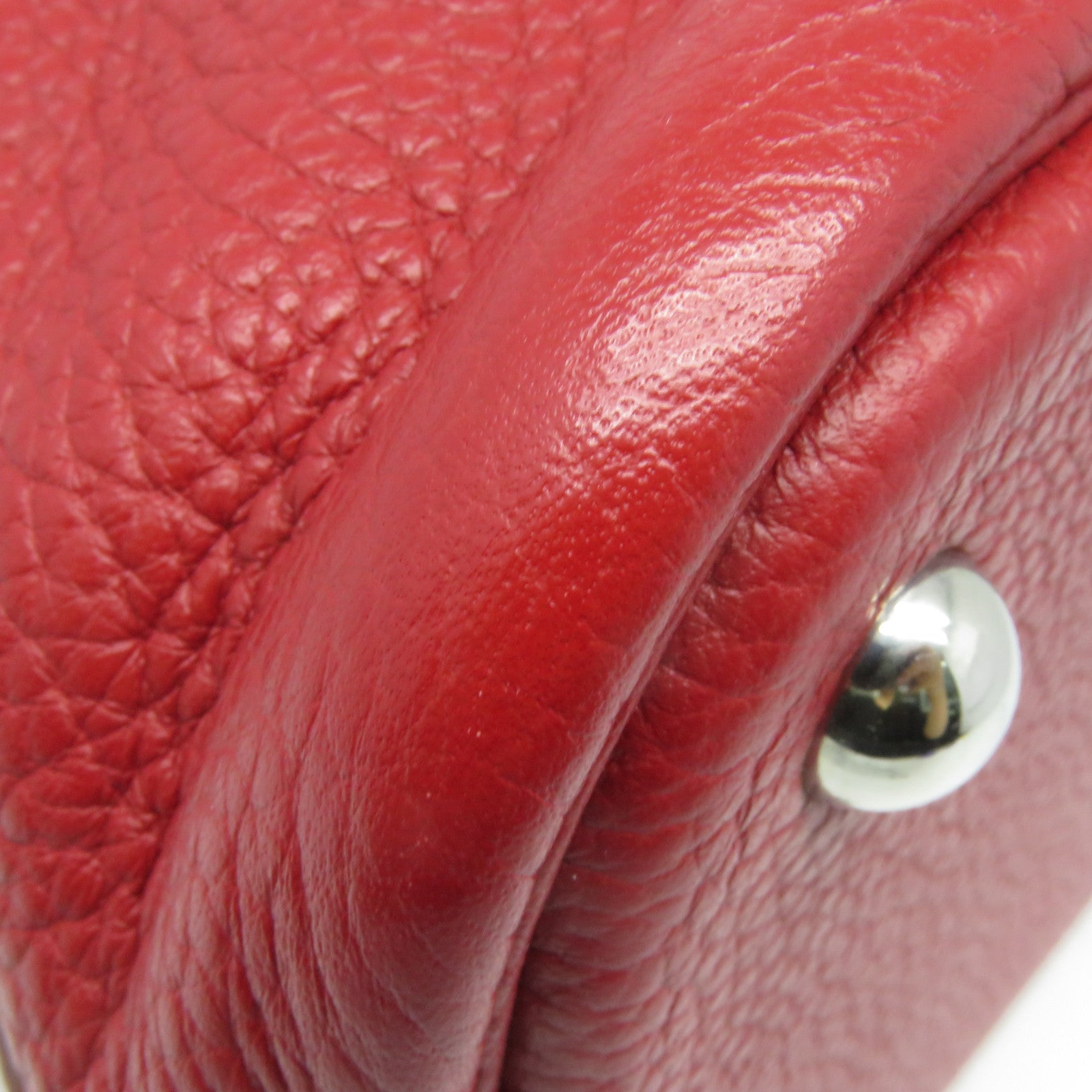 HERMES Clemence皮革Bolide 31銀扣手挽肩背袋紅色