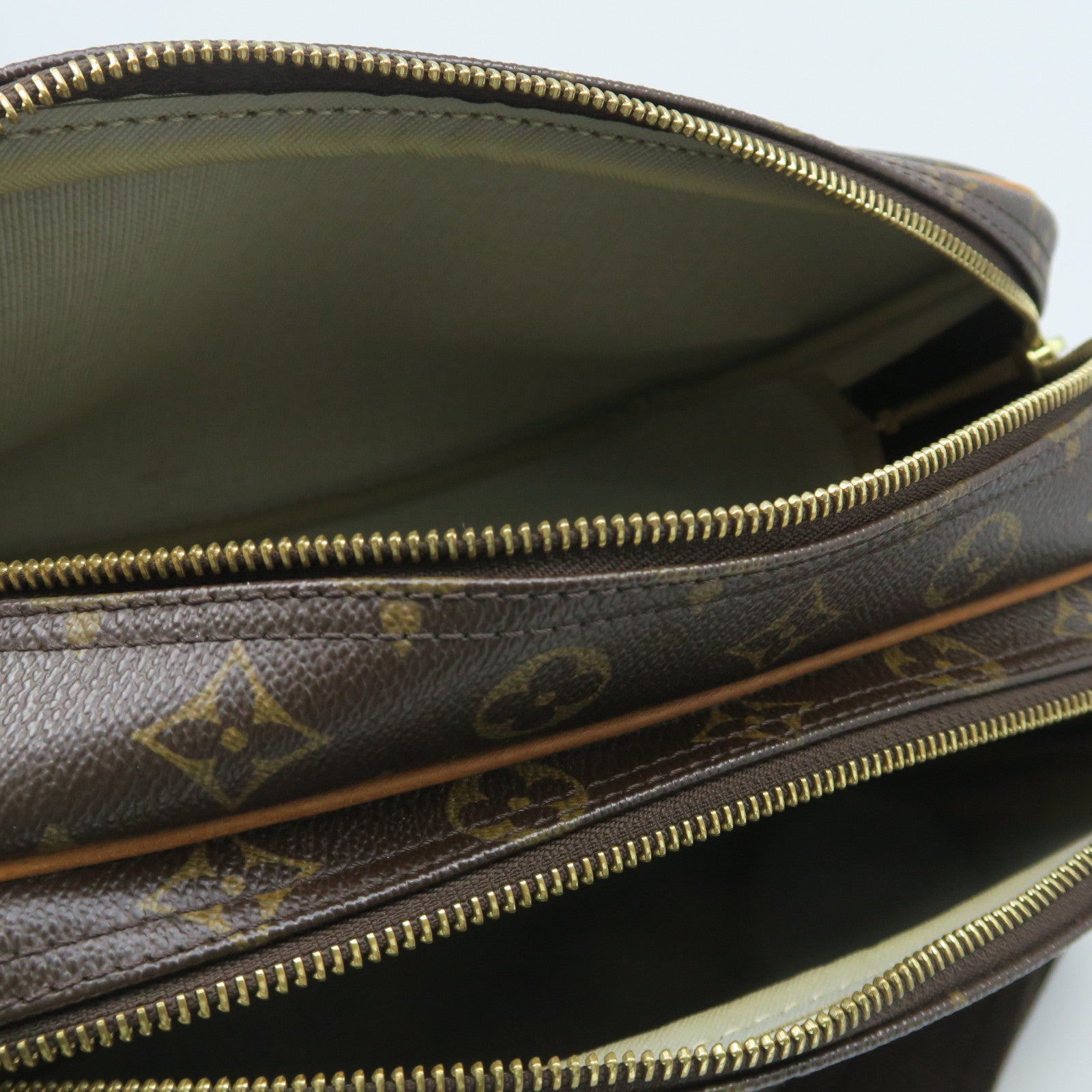 LOUIS VUITTON Monogram Reporter金扣肩背袋棕色