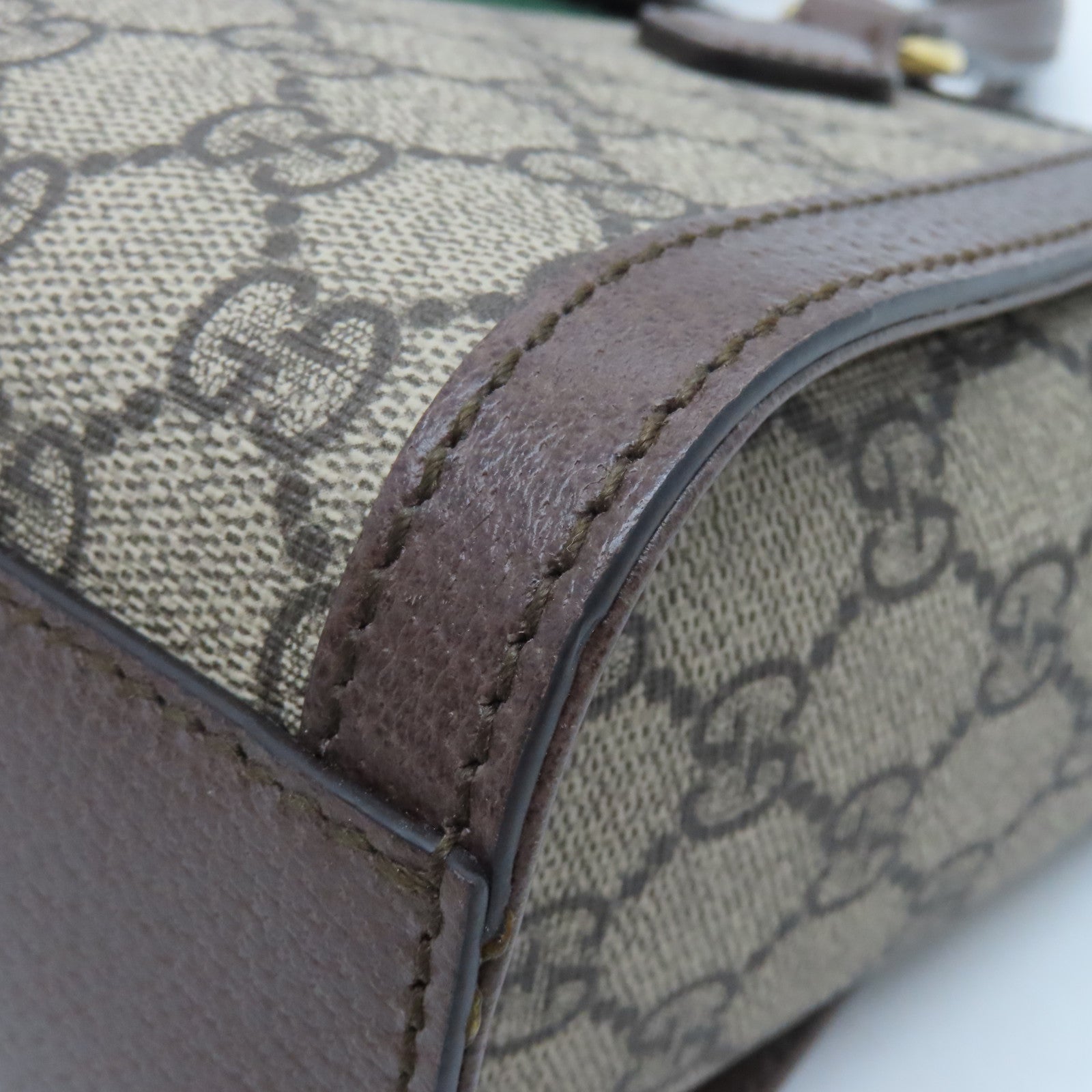 GUCCI 【激減優惠】塗層帆布Ophidia GG金扣手挽肩背兩用袋棕色