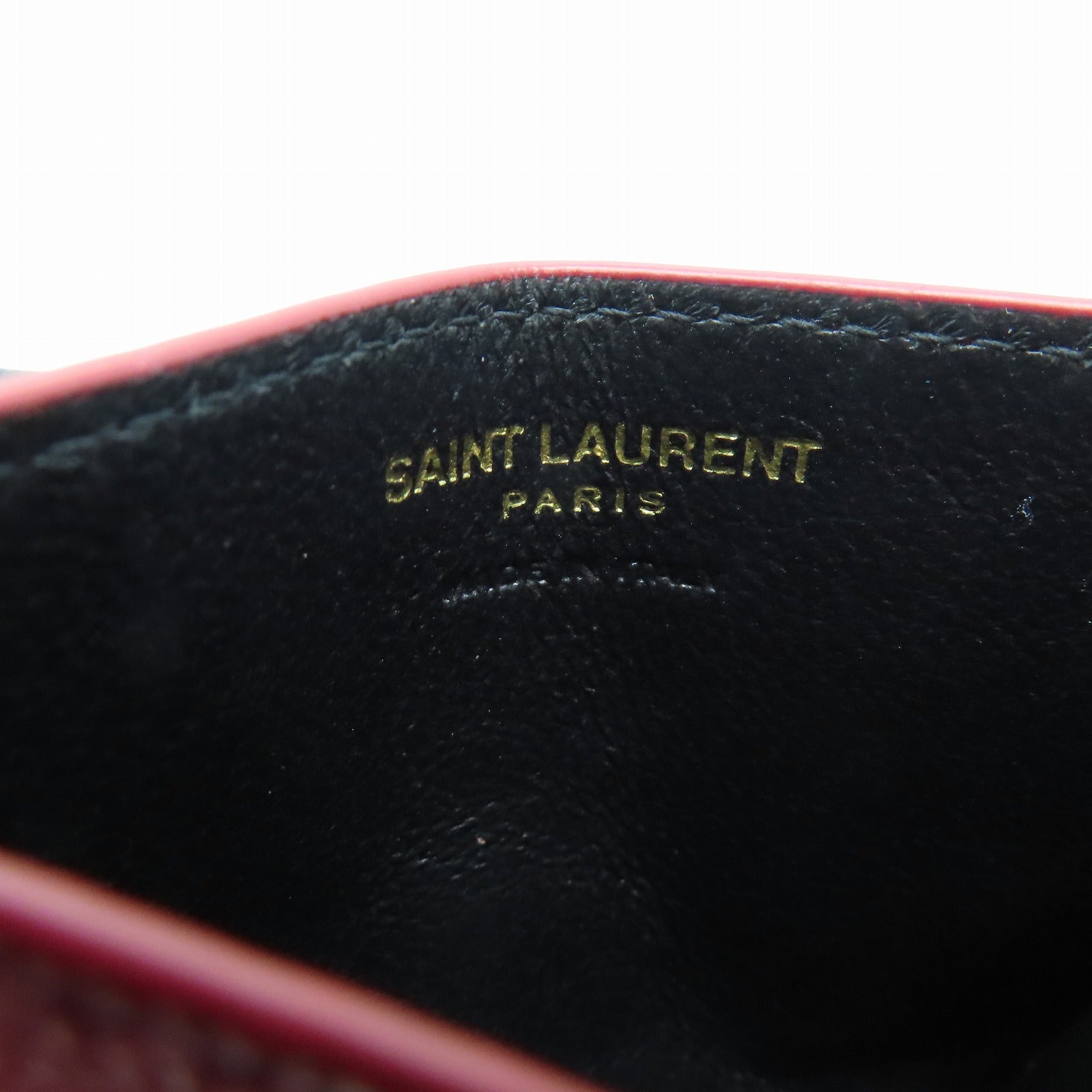 SAINT LAURENT 牛皮皮革Card Case金扣卡片套紅色