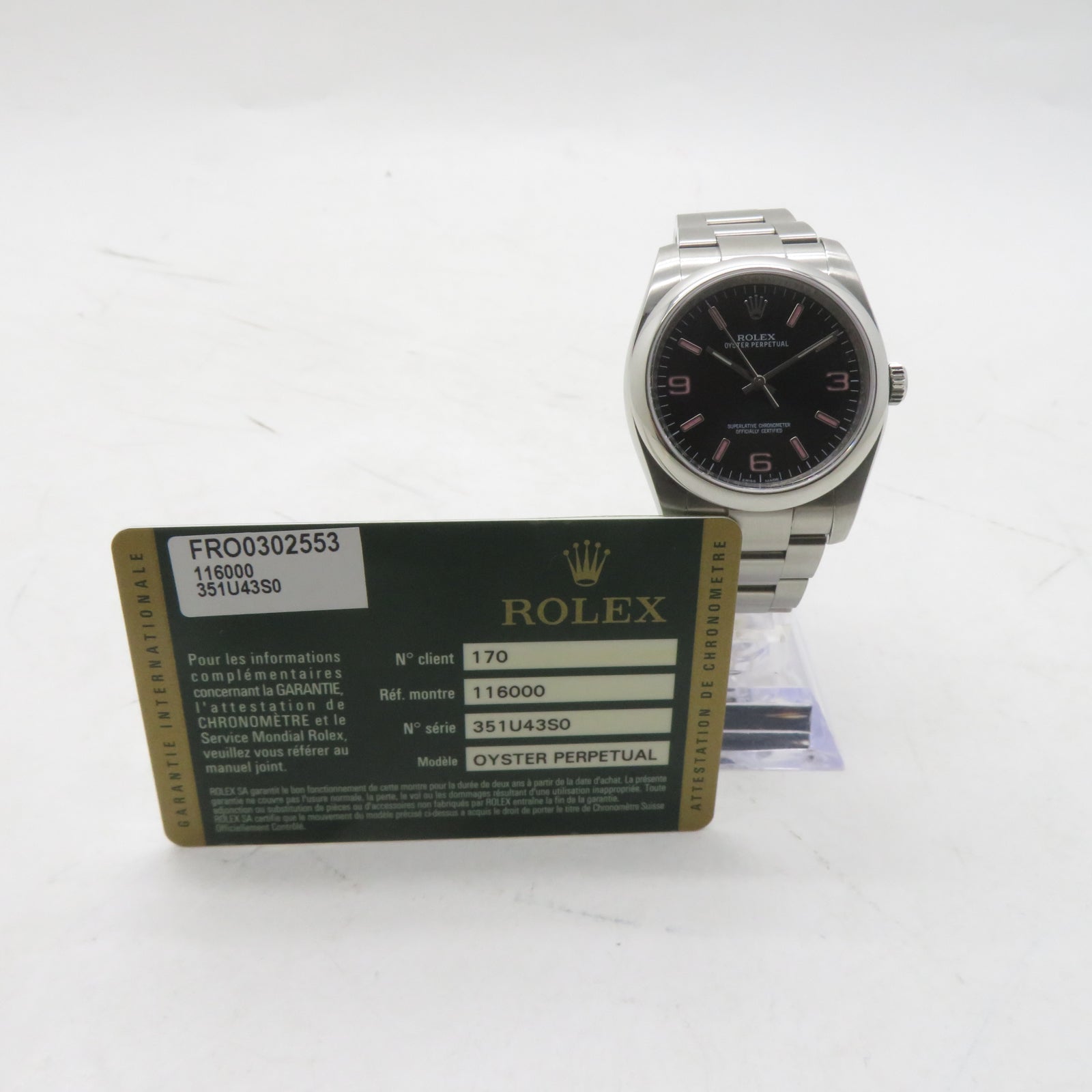 ROLEX Oyster Perpetual不鏽鋼自動機芯手錶黑色/粉紅色