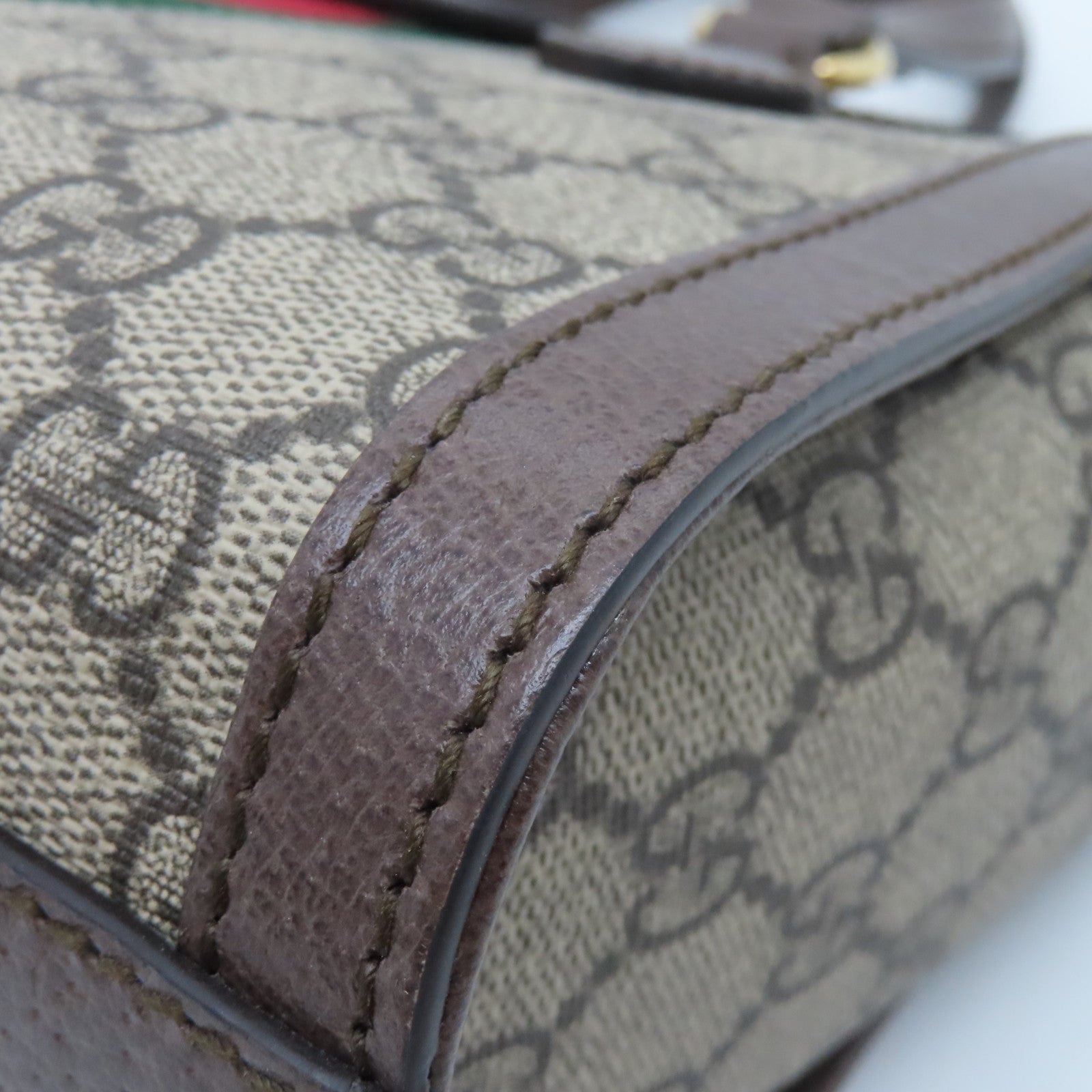 GUCCI 【激減優惠】塗層帆布Ophidia GG金扣手挽肩背兩用袋棕色