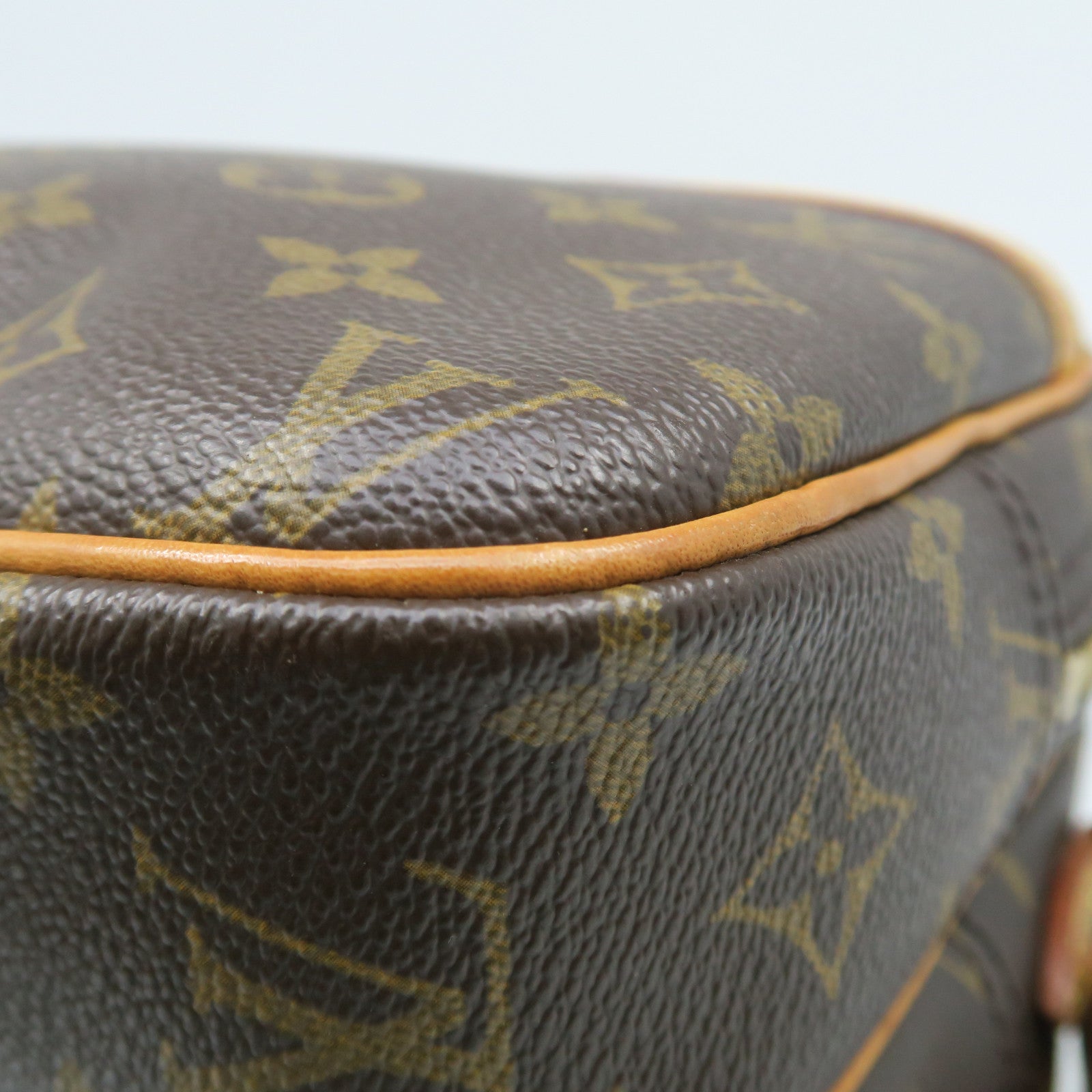 LOUIS VUITTON Monogram Reporter金扣肩背袋棕色