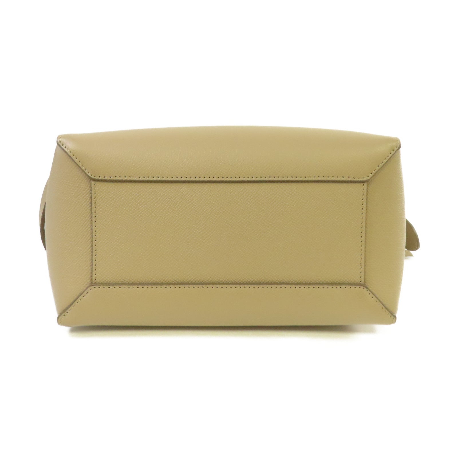 CELINE 牛皮皮革Micro Belt Bag 2Way Shoulder Bag金扣手挽肩背兩用袋杏色