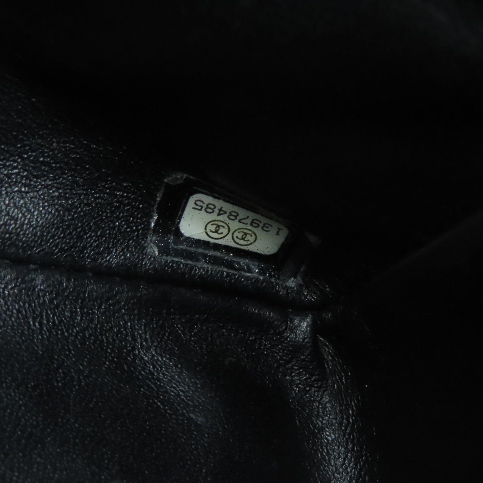 CHANEL 菱格漆皮皮革Chain Shoulder銀扣肩背袋黑色