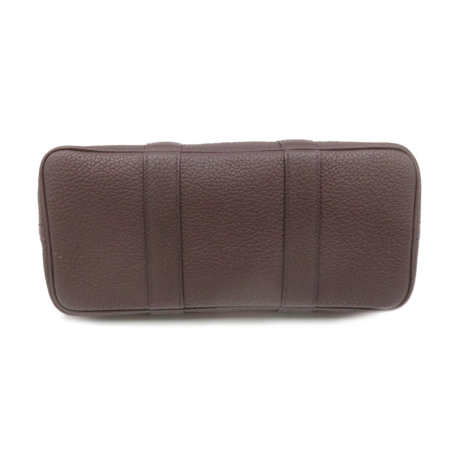 HERMES 【激減優惠】Toile H帆布Garden Party TPM Hand Bag銀扣手挽袋OG酒紅色
