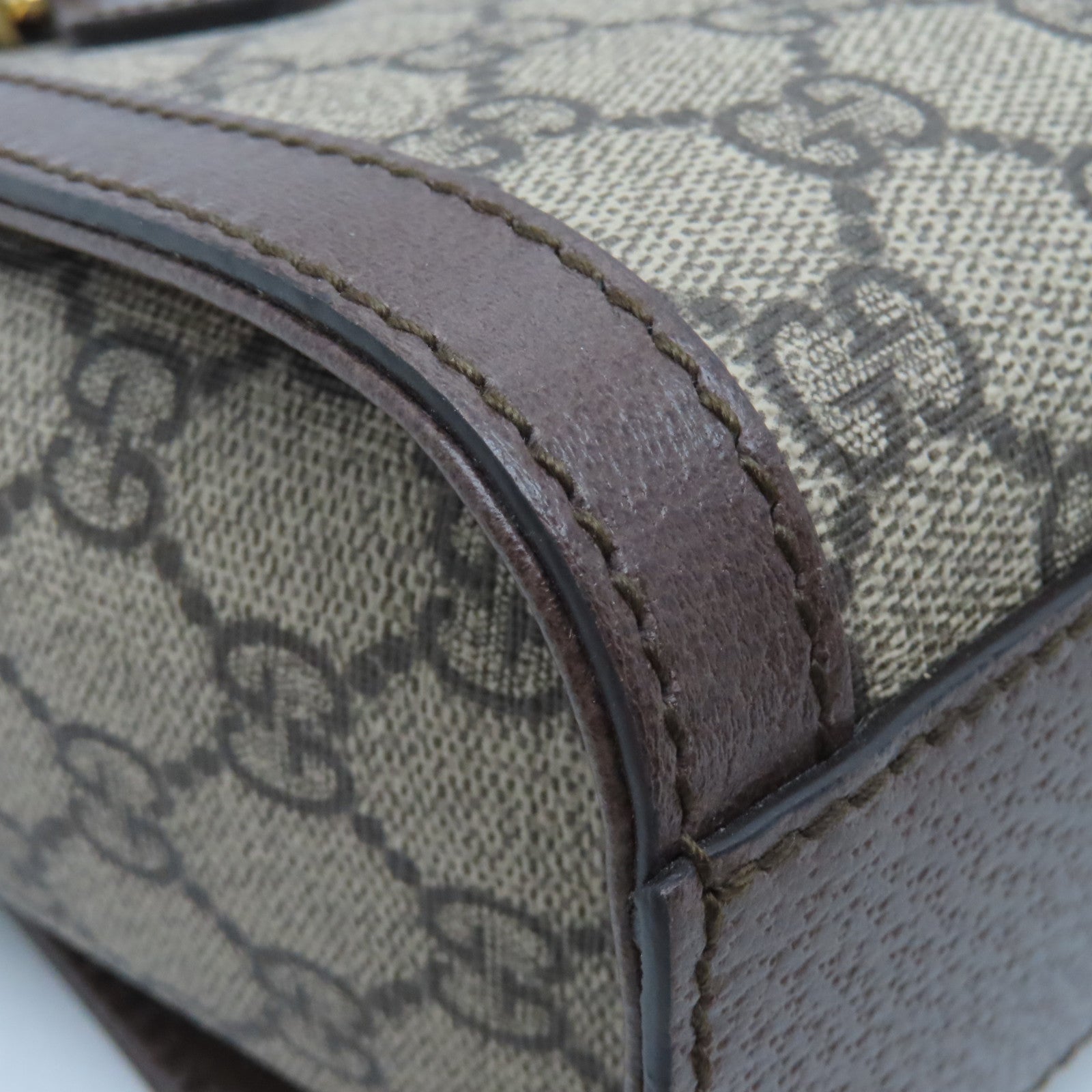 GUCCI 【激減優惠】塗層帆布Ophidia GG金扣手挽肩背兩用袋棕色