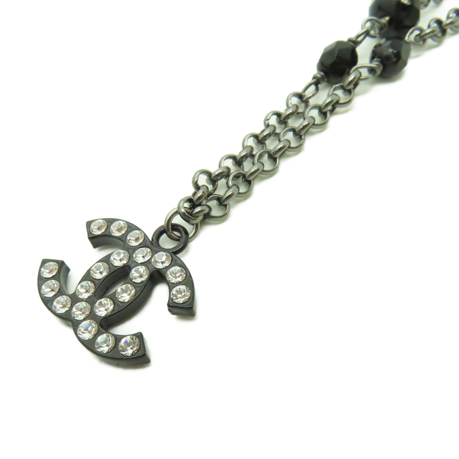 CHANEL 金屬Necklace項鍊黑色/銀色