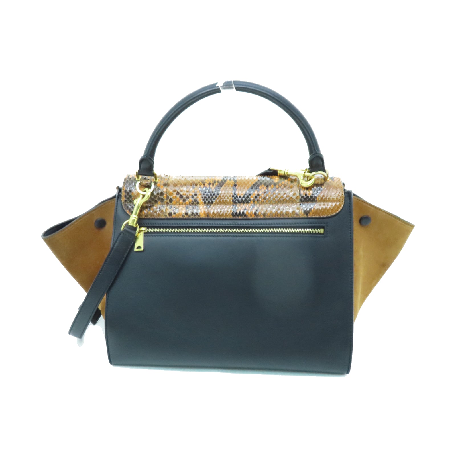 CELINE 【激減優惠】牛皮皮革/蛇皮皮革Trapeze金扣手挽肩背兩用袋黑色/棕色