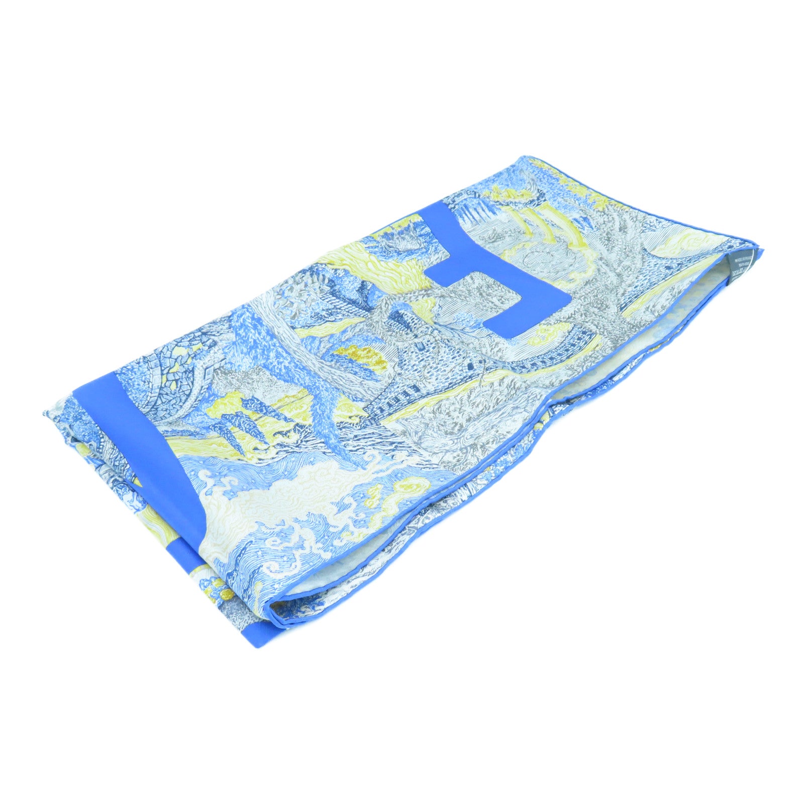 HERMES 【激減優惠】絲質Scarf絲巾藍色