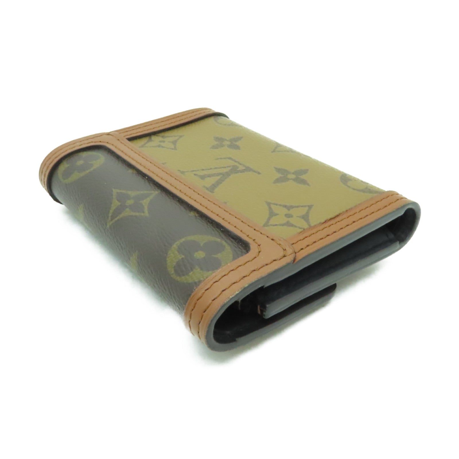 LOUIS VUITTON Monogram Reverse Dauphine Compact Wallet金扣錢包棕色