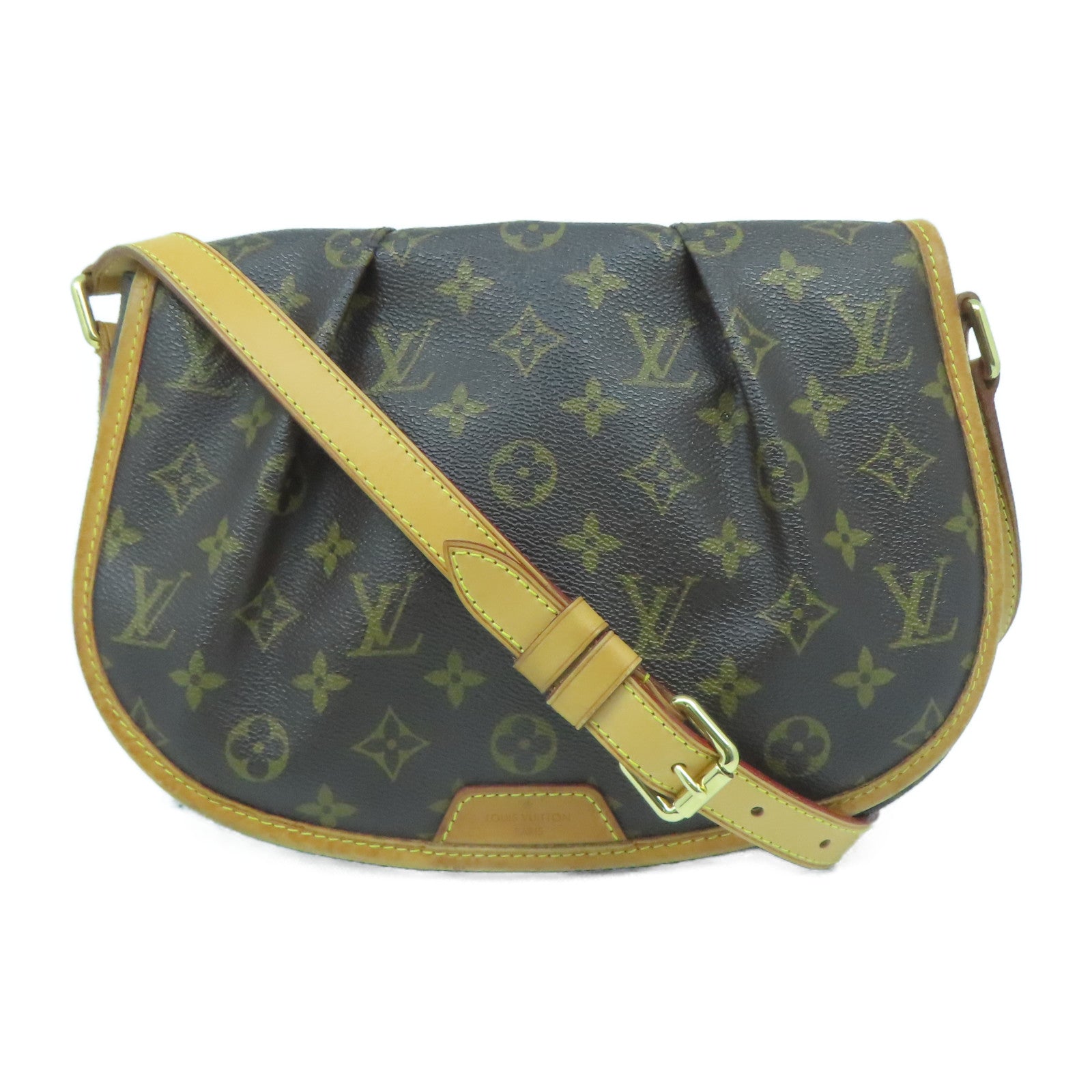 LOUIS VUITTON Monogram Menilmontant PM金扣肩背袋啡色