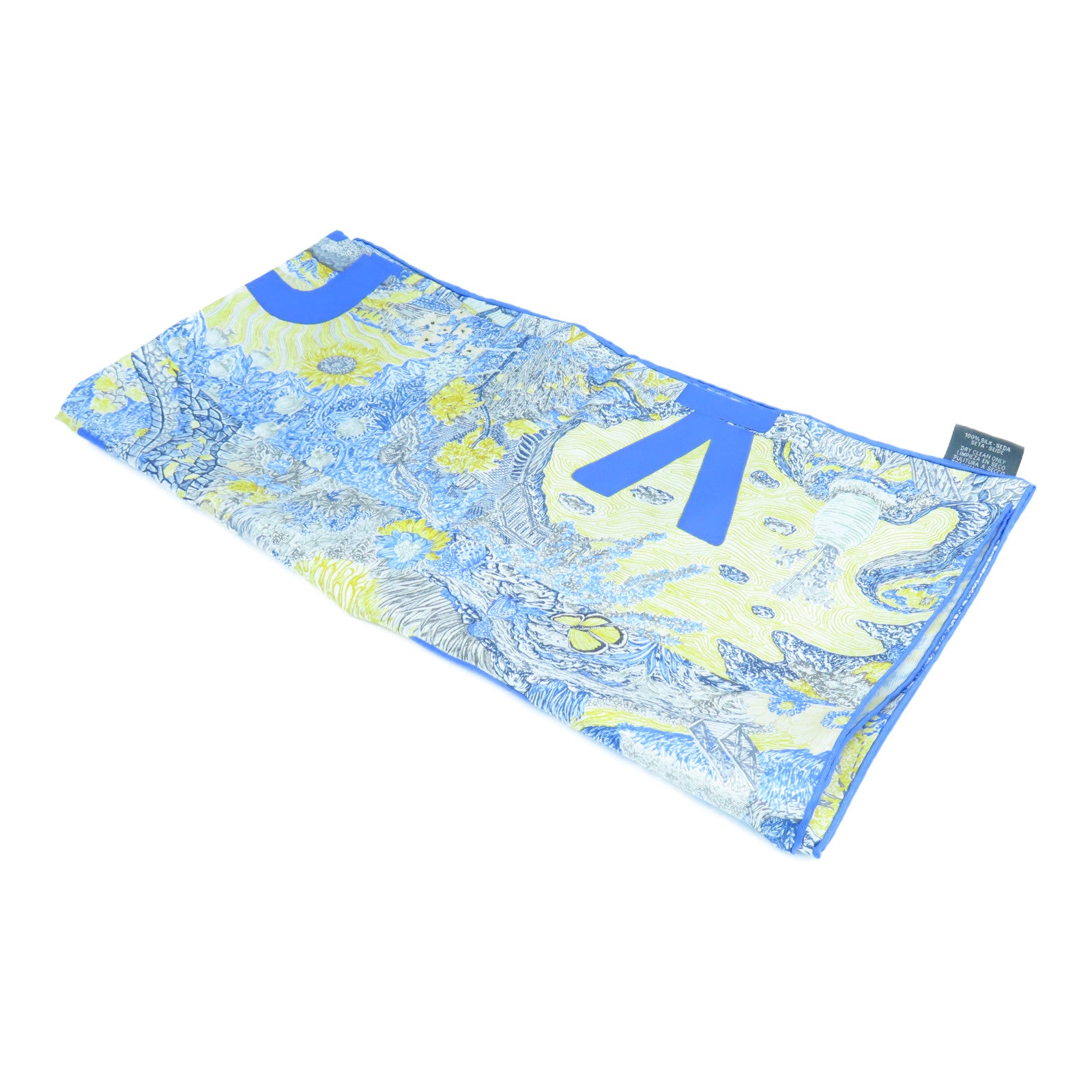 HERMES 【激減優惠】絲質Scarf絲巾藍色
