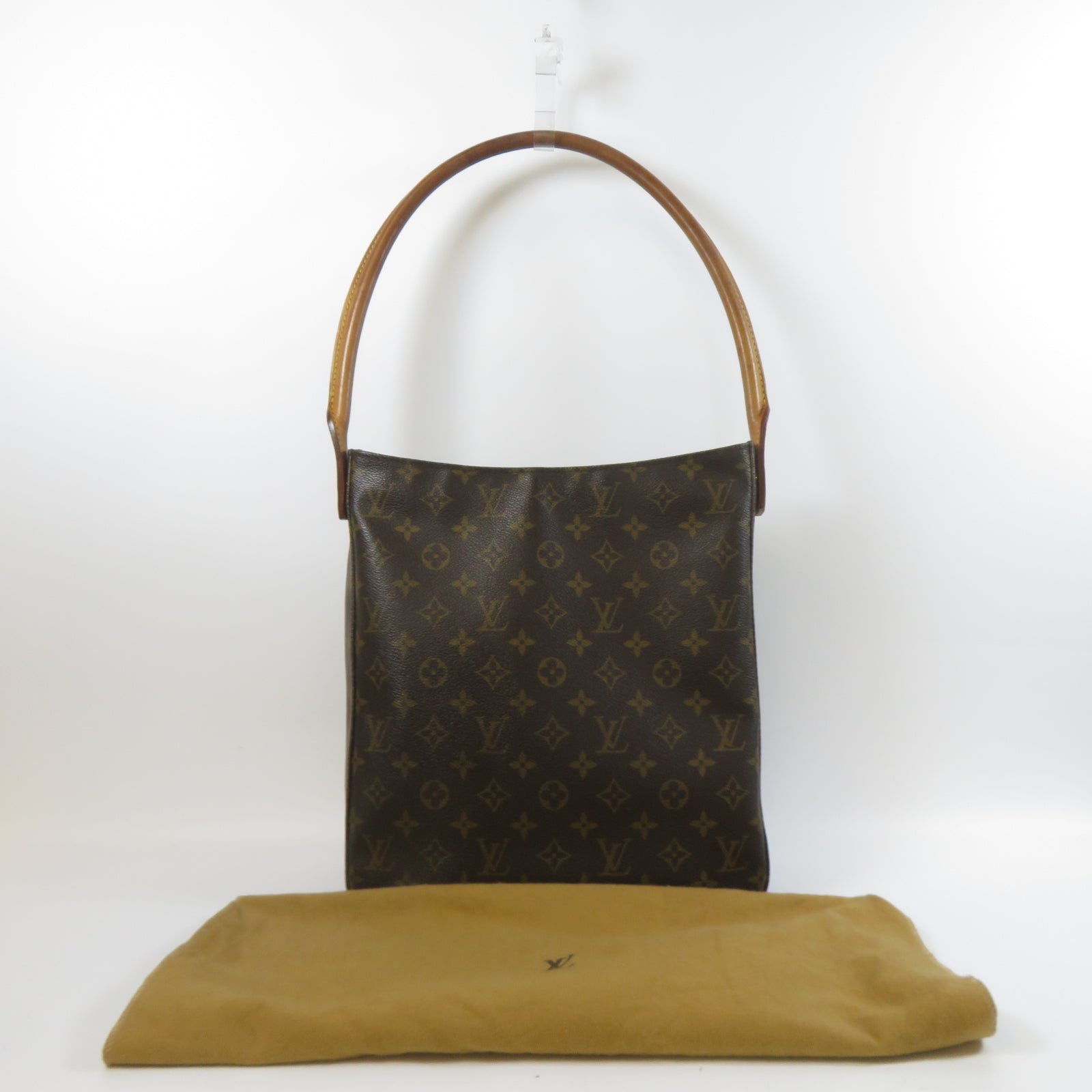 LOUIS VUITTON Monogram Looping GM金扣肩背袋啡色