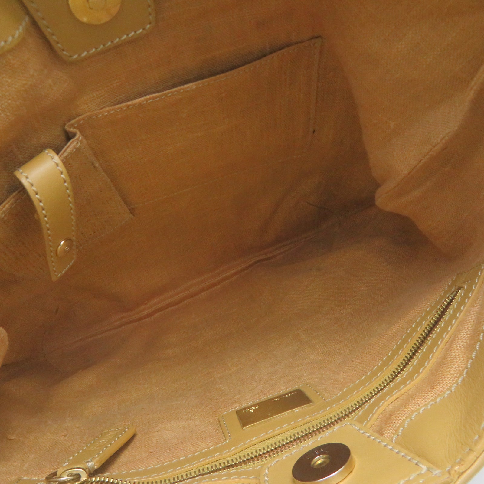 FENDI 帆布Vintage Tote Bag金扣肩背袋啡色