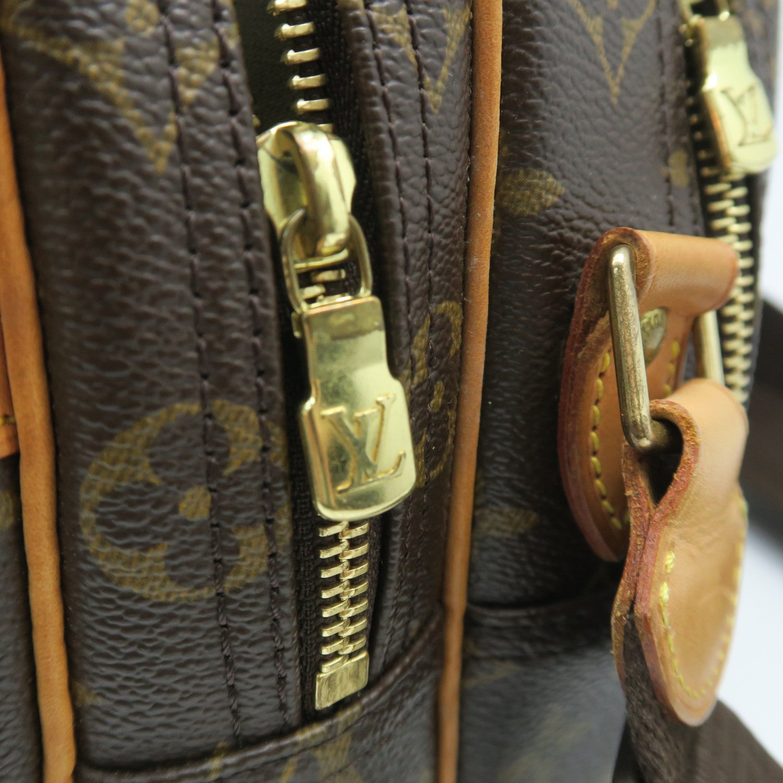 LOUIS VUITTON Monogram Reporter金扣肩背袋棕色