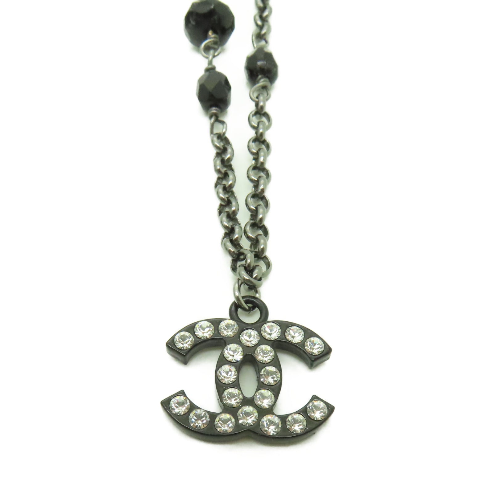 CHANEL 金屬Necklace項鍊黑色/銀色
